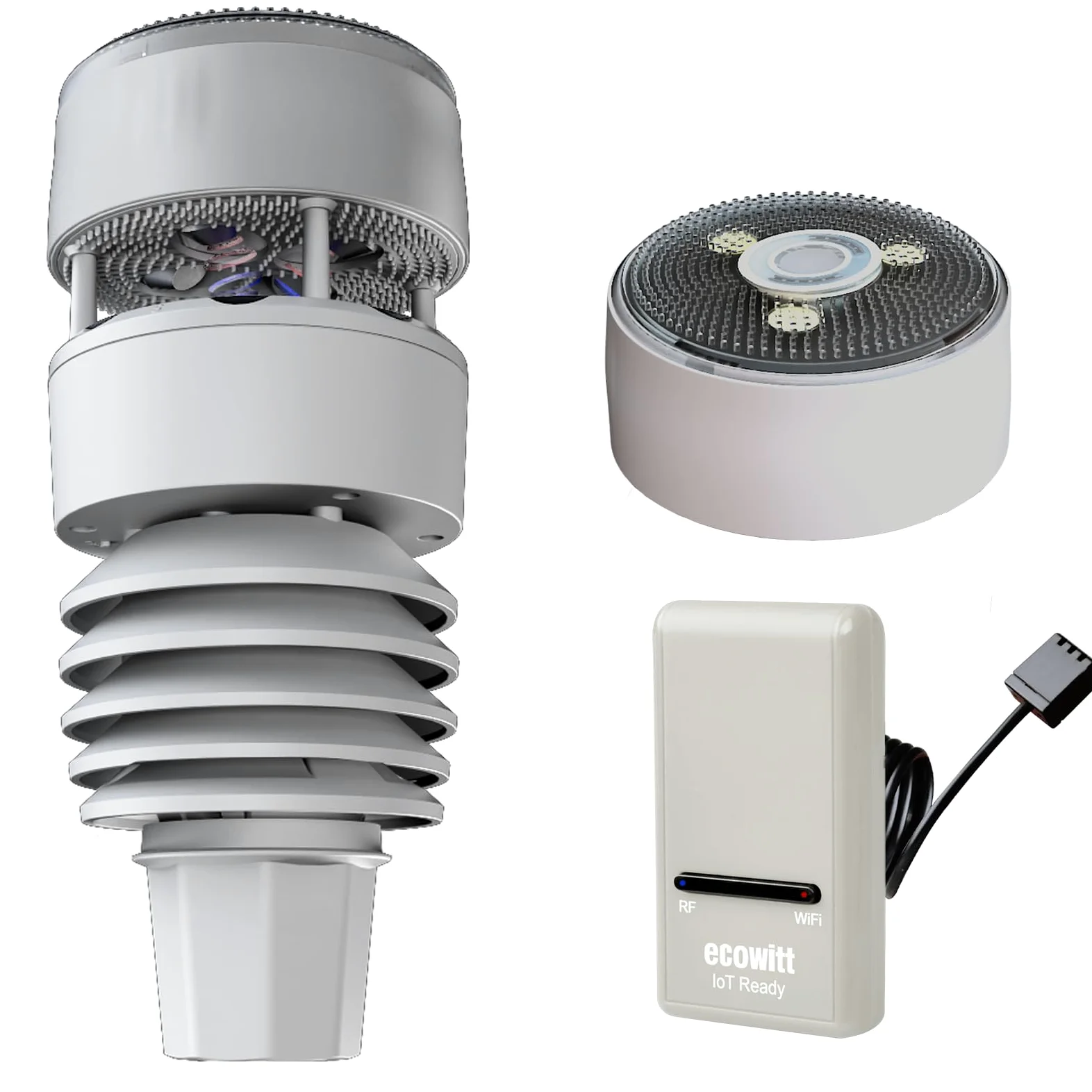 ECOWITT GW1210 Estación Meteorológica WIFI, Gateway GW1200 + WS90 Sensor Exterior 7 en 1, Temperatura Interior/Humedad/Barómetro, Automatización Doméstica Posible