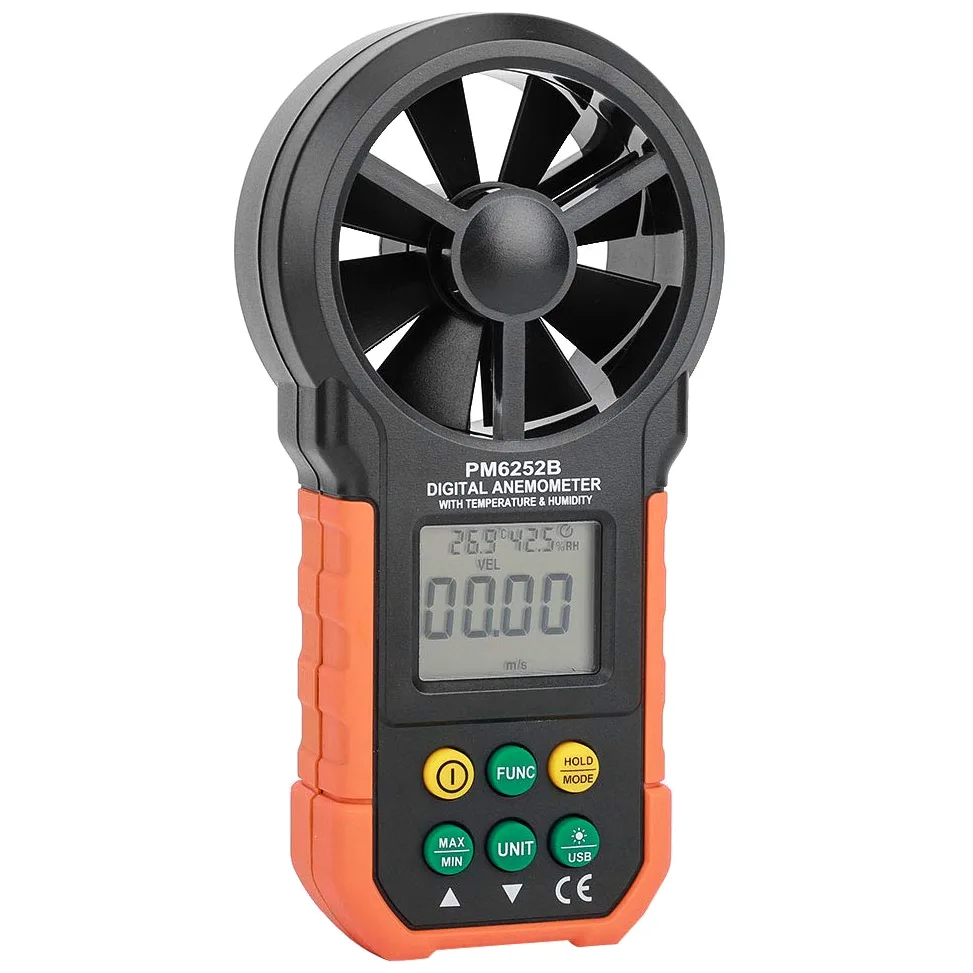 Anemómetro Digital Portátil de Alta Precisión, Medidor de Velocidad del Viento para Medición Temperatura y Humedad, Medidor Velocidad del Viento Portátil para Actividades Al Aire Libre