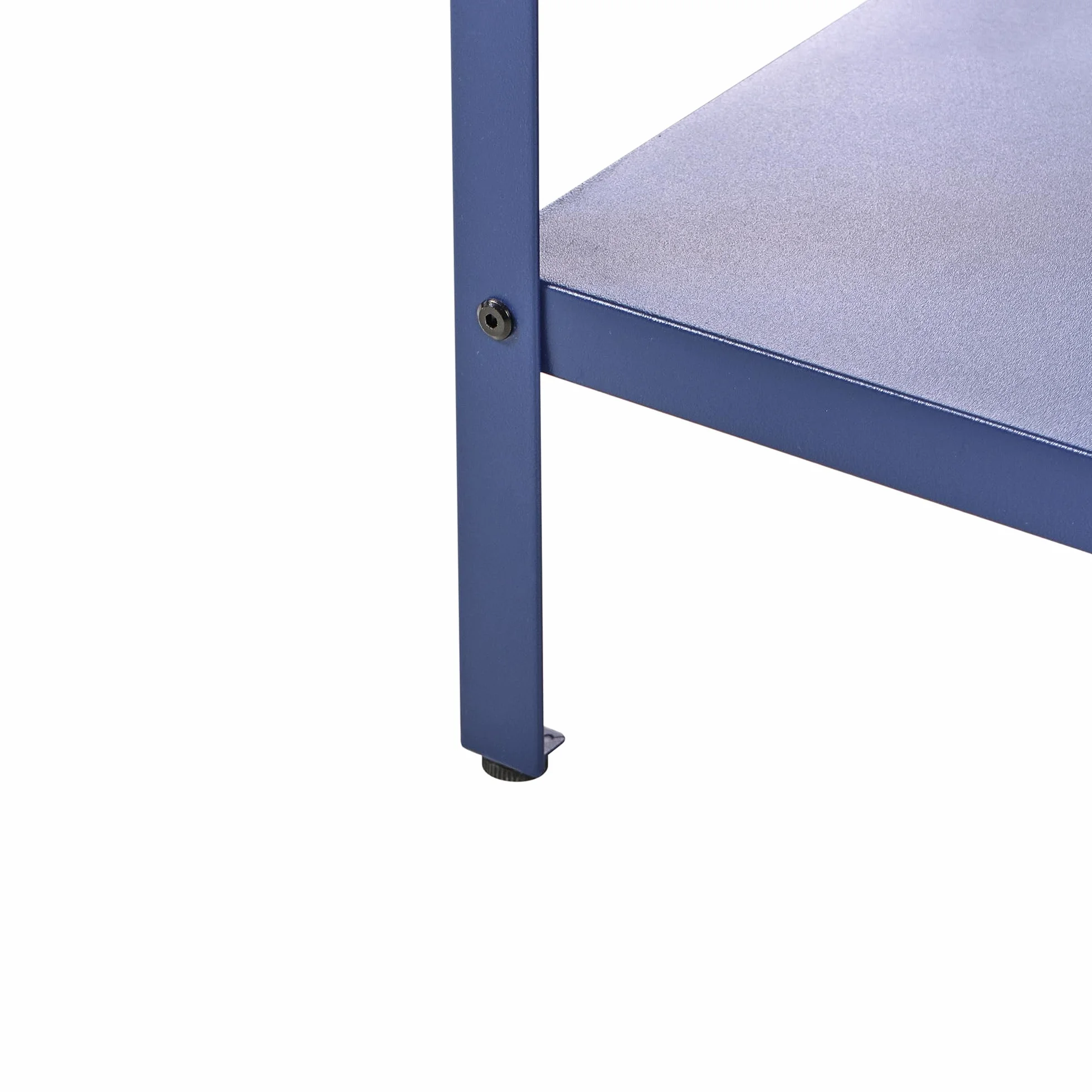 Beliani Isla de Cocina de jardín Exterior con estantes y encimera de Acero Inoxidable 80x50x92 cm Azul Vilama