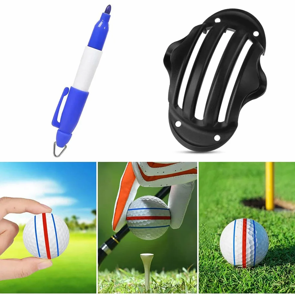 Kit de alineación de marcadores de Bolas de Golf 12pcs Plantilla de Revestimiento Herramienta de Poner