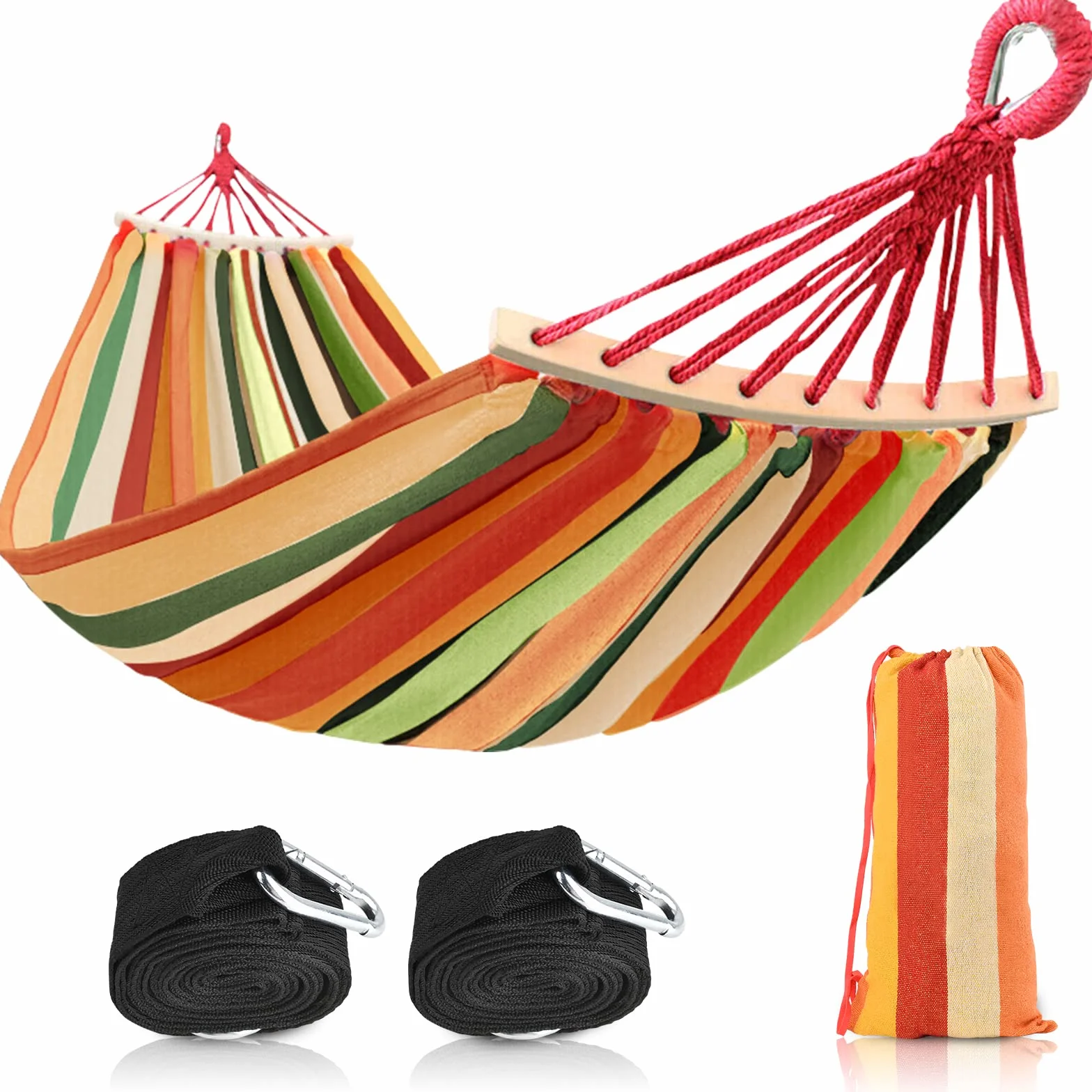 Bestrip Hamaca de Viaje Ultraligera para Camping ，Capacidad de Carga de 300 kg, (250 x 150 cm) Secado rápido Hamaca (Rojo)