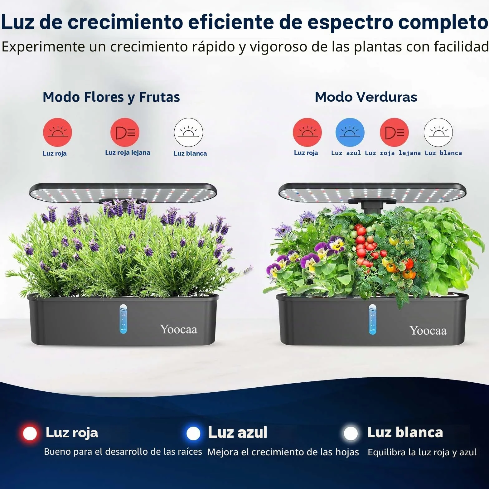 Sistema de Cultivo hidropónico de 12 cápsulas con luz LED de Crecimiento y Temporizador automático, Kit de jardín de Hierbas Ajustable para Interiores y Cocina (19.4 Pulgadas de Altura máxima)