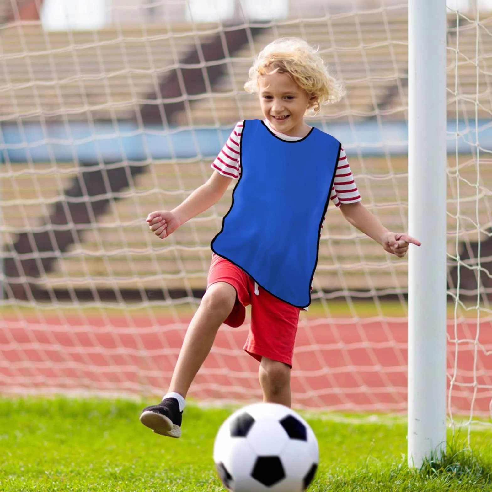 Petos para Niños, Chalecos y Camisetas Deportivos Azul Profundo 6 Piezas