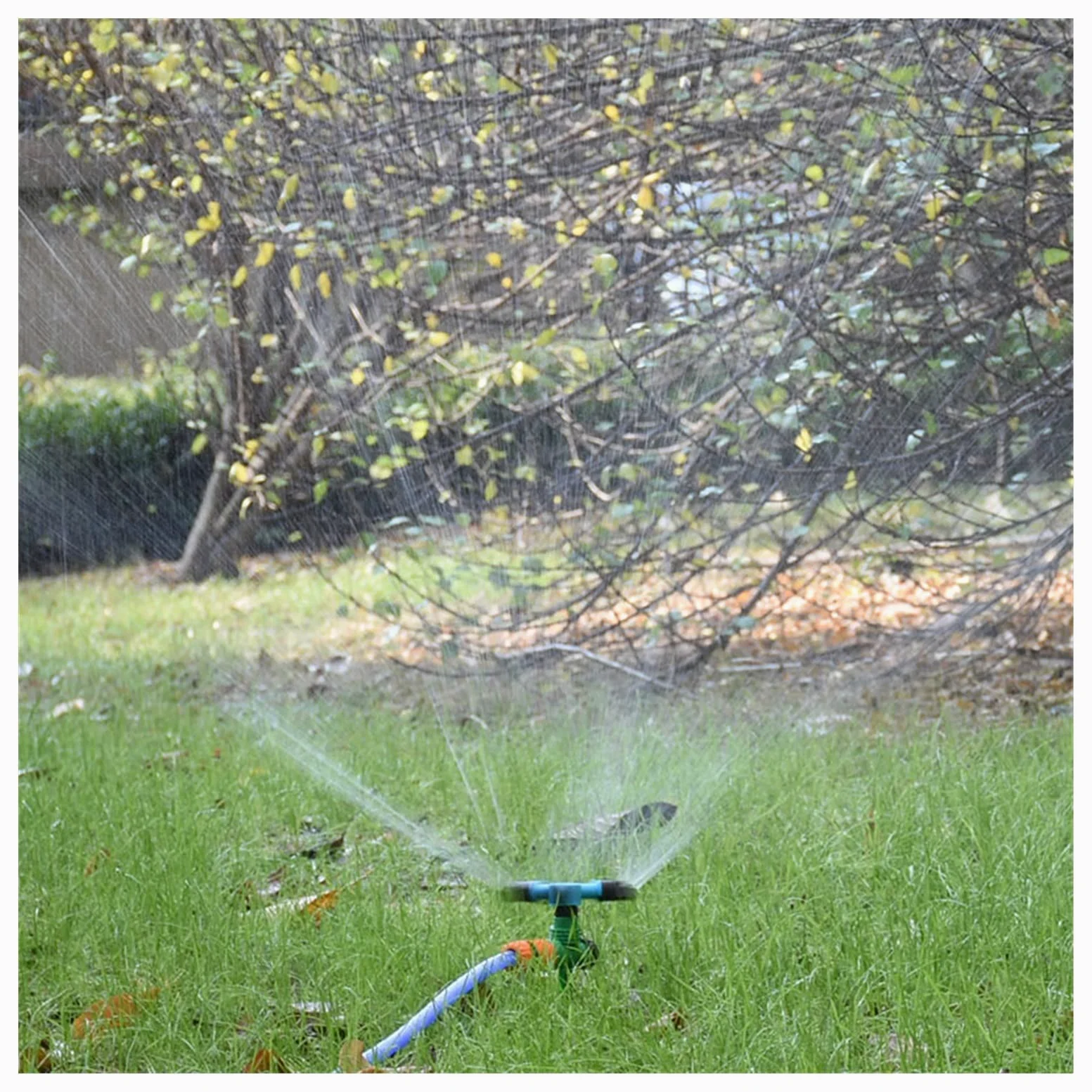 Sistema de riego por aspersión de césped de jardín Aspersor de riego de riego de césped de 3 Brazos, Aspersor Giratorio Ajustable, Adecuado for 1/2 (3I4 Hose)