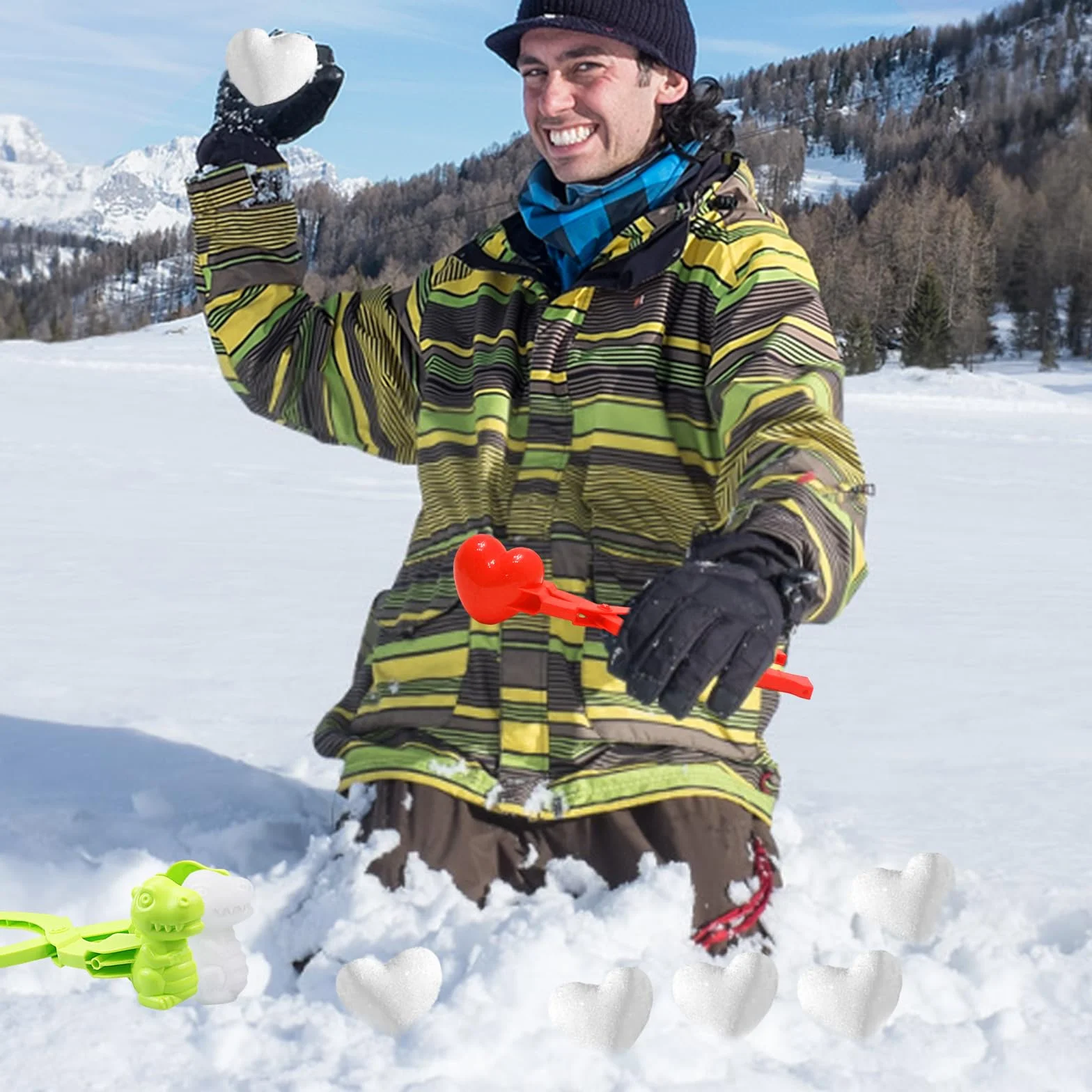 Molde de bolas de nieve 6 pinzas clip para nieve juguetes niños peleas