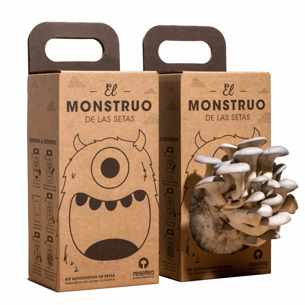 Kit Infantil para Cultivar Setas Gourmet | El Monstruo de las Setas | Actividad STEM Montessori | Regalo Educativo, Emocionante y Divertido | Resetea