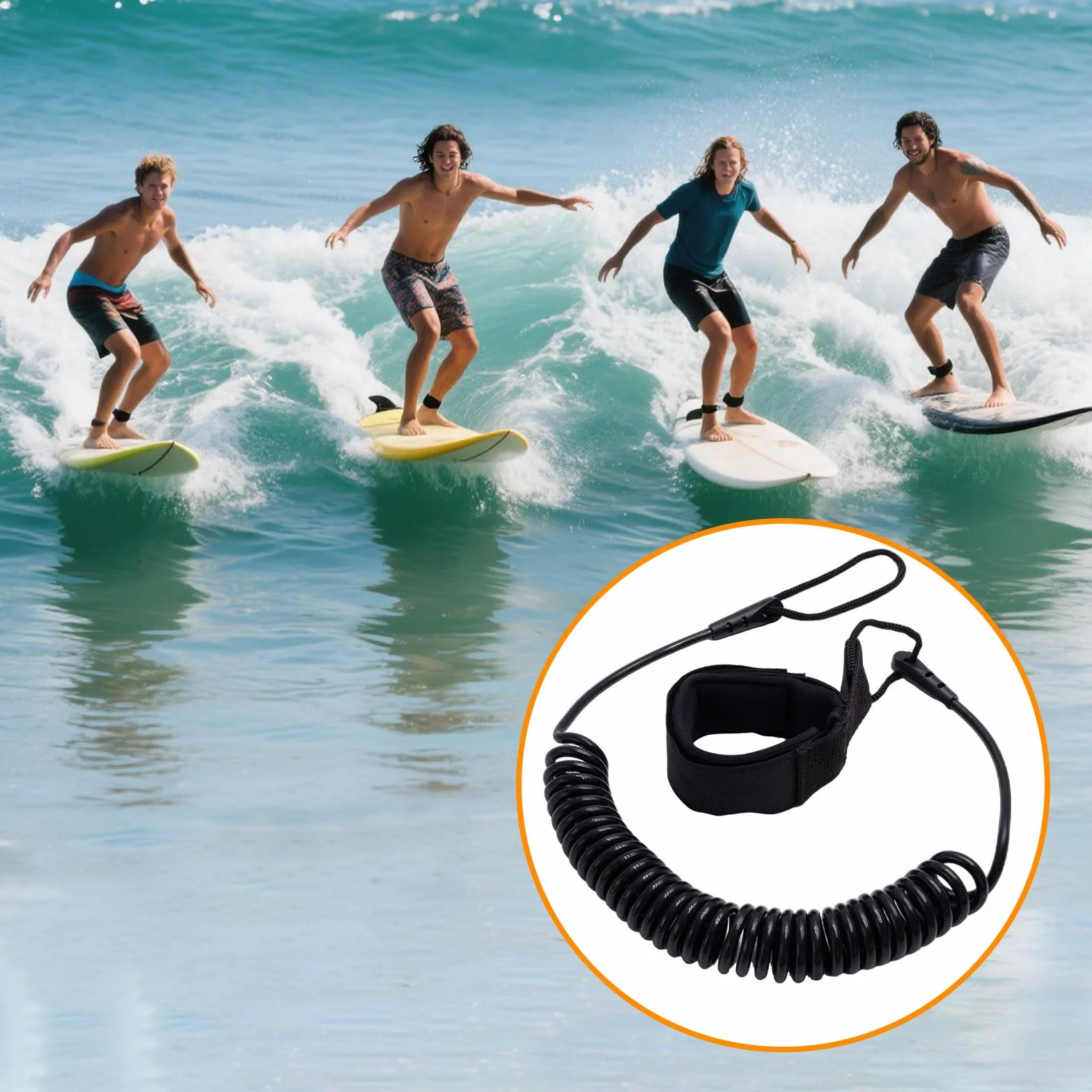 Surf Leash Ajustable TPU Adultos para Longboard 10ft