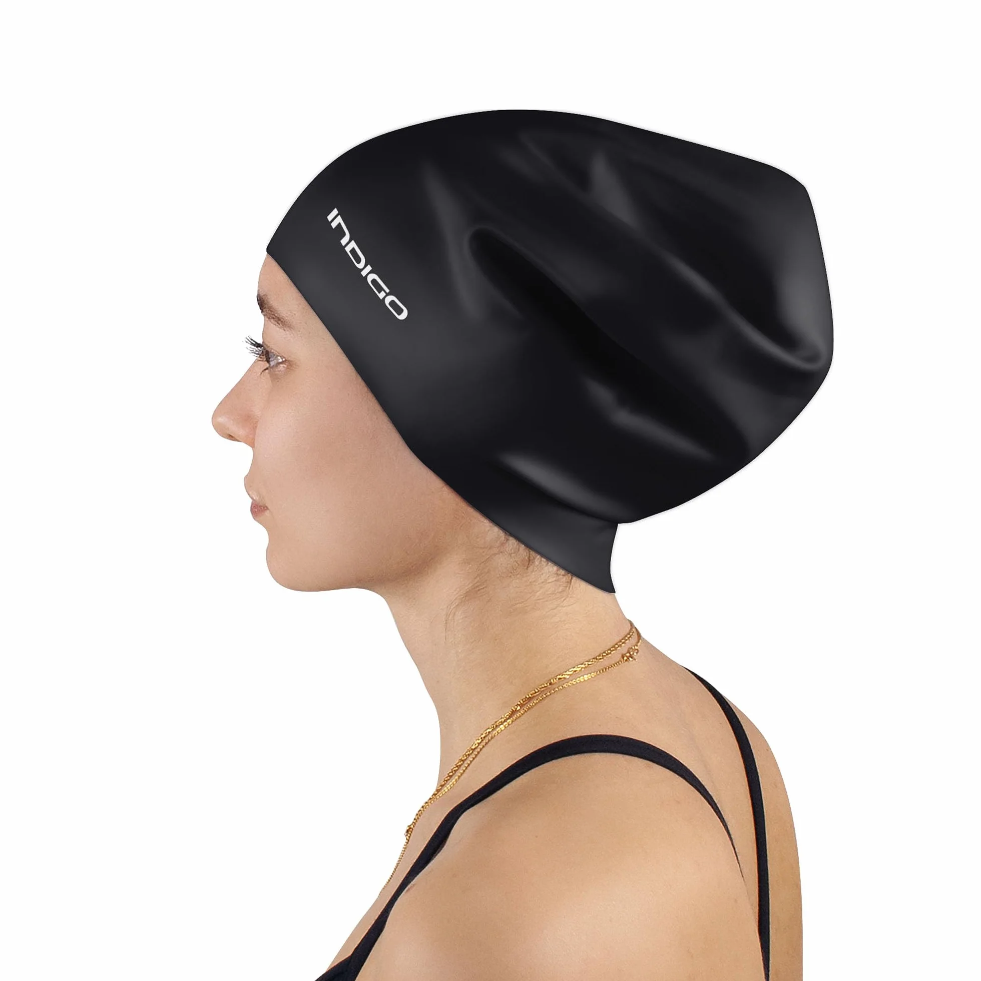 DRUNA Gorro de Natación Silicona Extra Grande Impermeable para Cabellos Largos