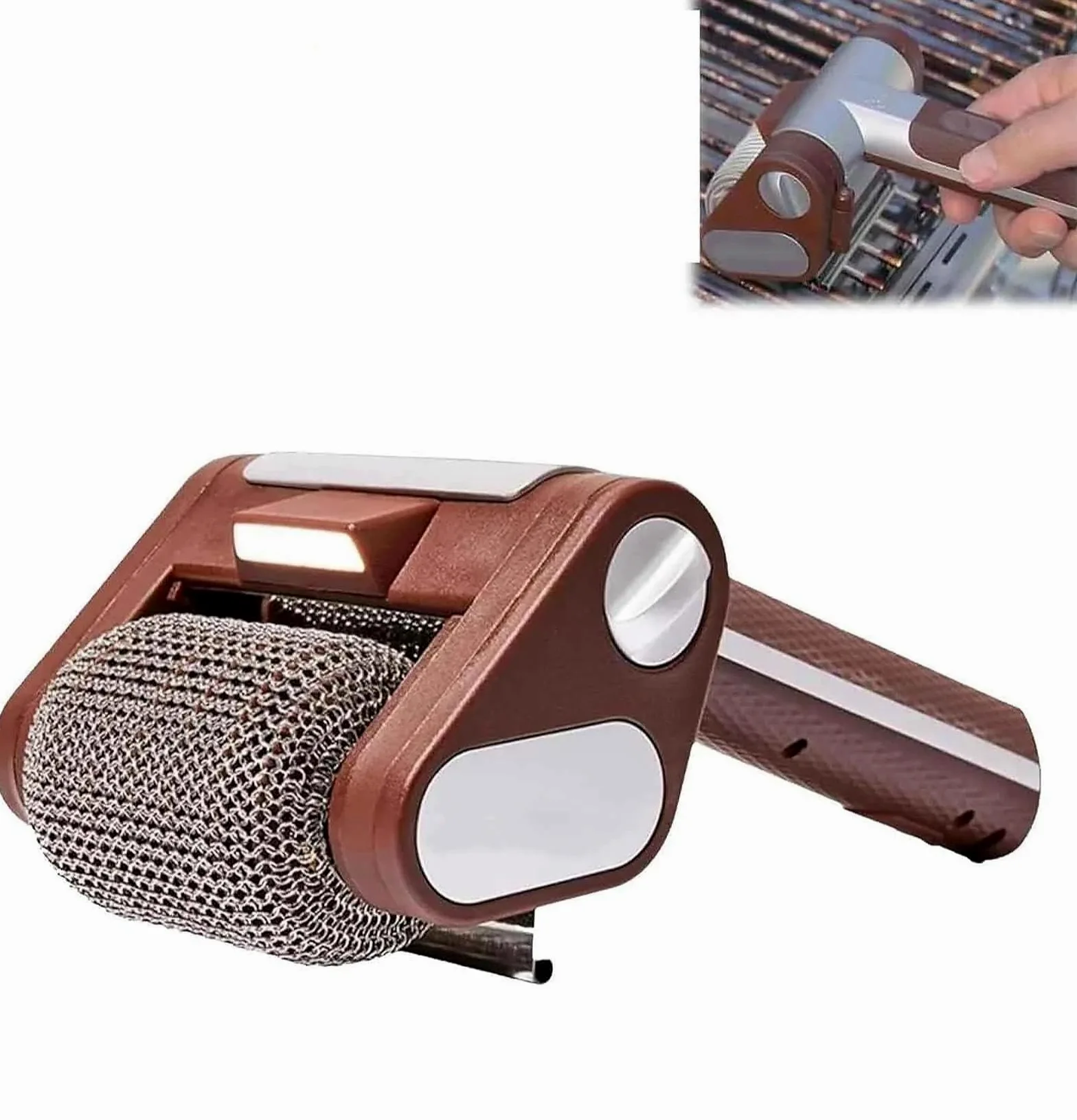 Limpiador de parrilla eléctrico portátil, rodillo de acero inoxidable, limpieza inalámbrica sin esfuerzo para uso en cocina al aire libre