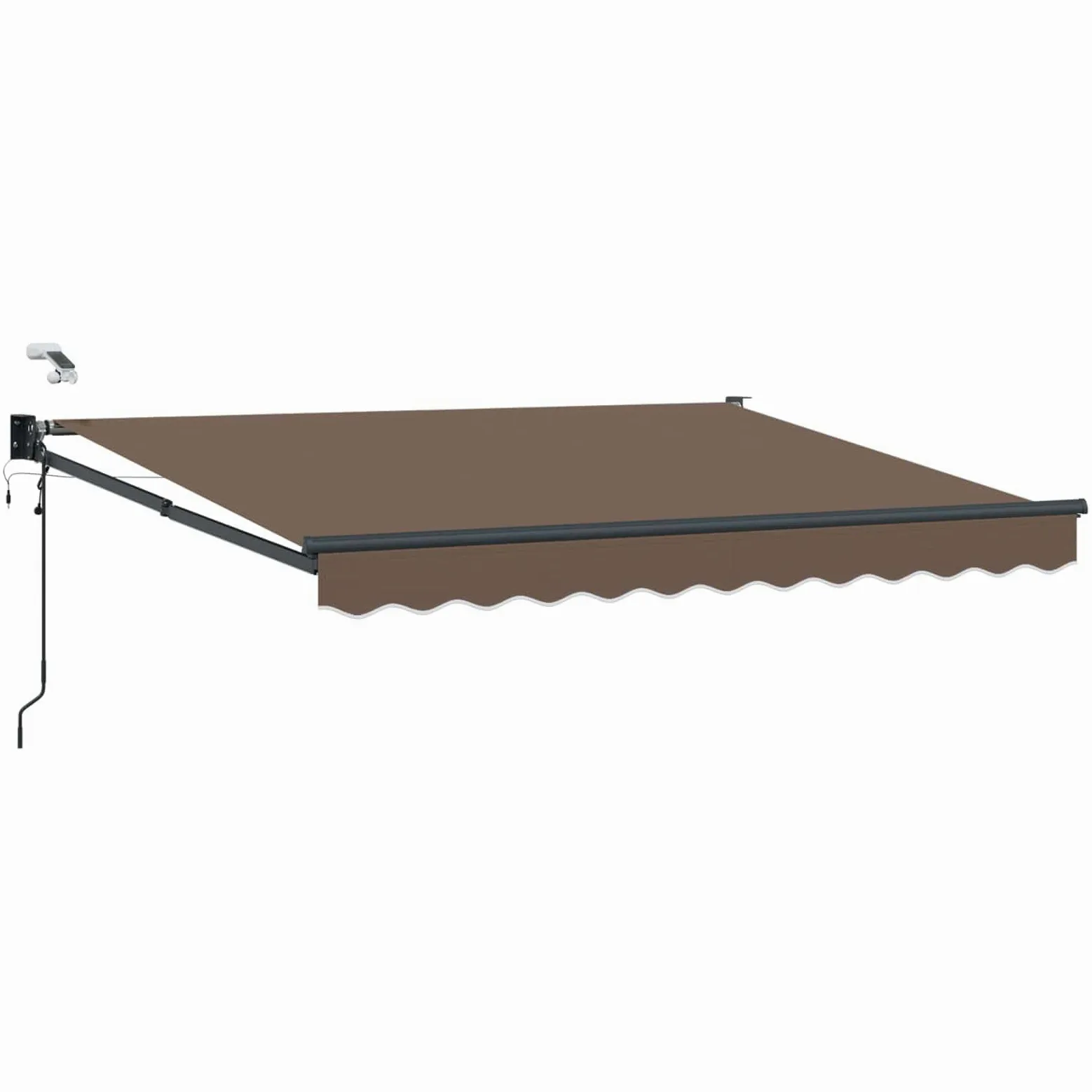 Toldo eléctrico extensible con LED, sensor meteorológico, marco de aluminio, resistente al agua, resistente a los rayos UV, eléctrico, ideal para balcón, terraza, jardín, protección solar