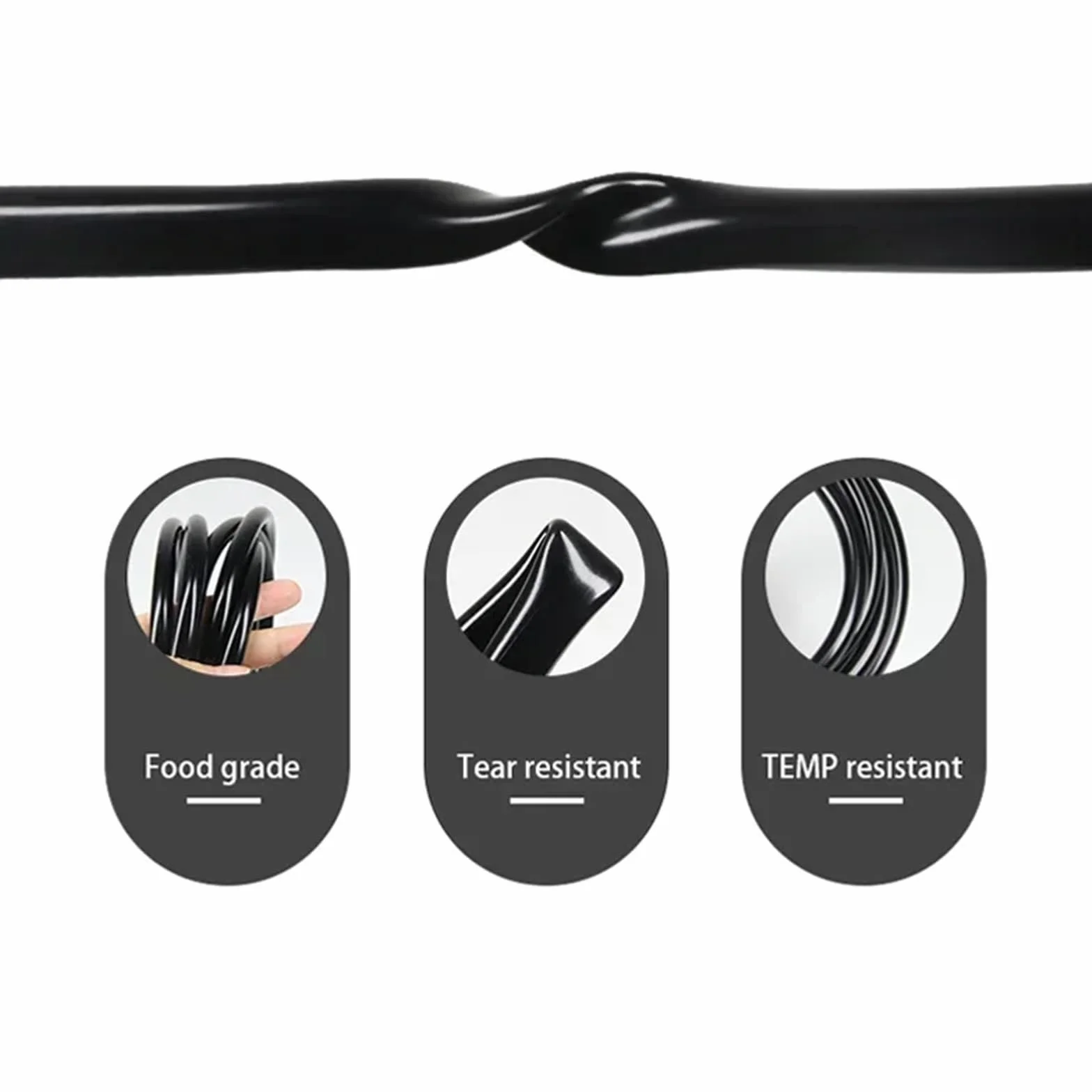 Manguera Riego Goteo Tubo de silicona 1~10m, tubo riego aire Flexible negro for acuario, manguera jardín, mangueras for bomba estanque y pecera(3.0METERS_ID 25MM X OD 31MM)