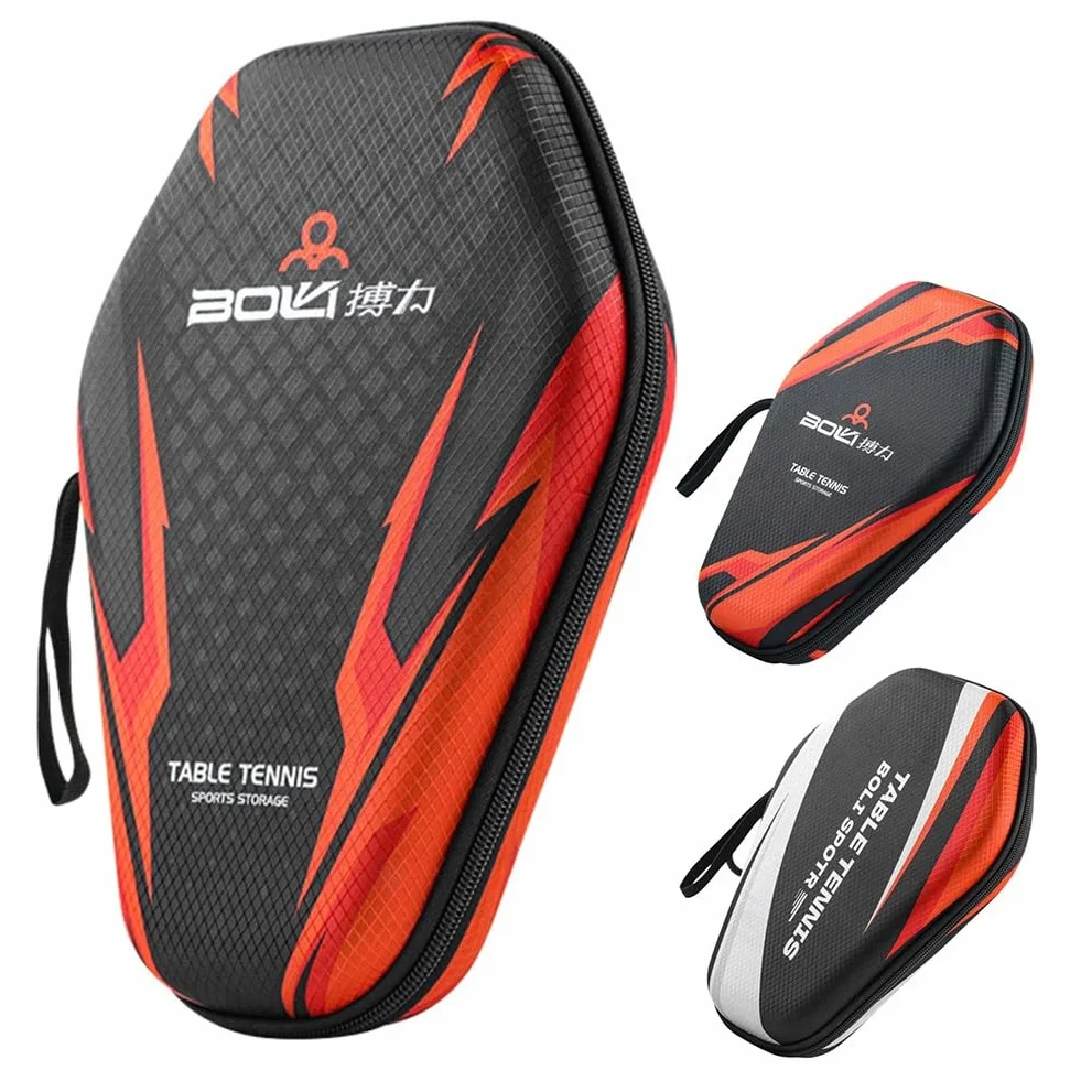 Funda rígida de EVA para raquetas de tenis de mesa, almacenamiento portátil con correa de mano
