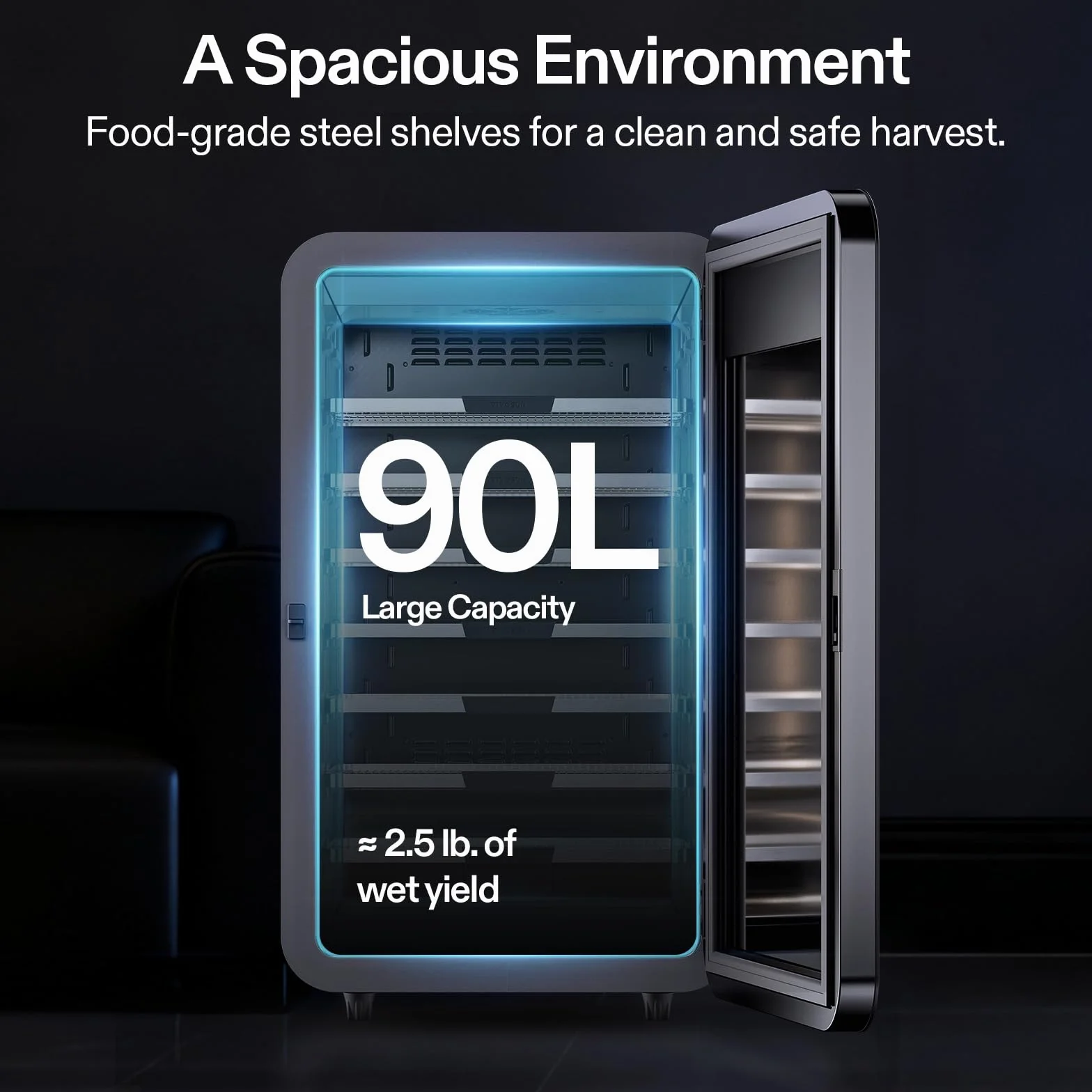 VIVOSUN Smart Post-Harvest Box, armario seco automático con control de temperatura y humedad, caja de almacenamiento con control de aplicación, programas individuales