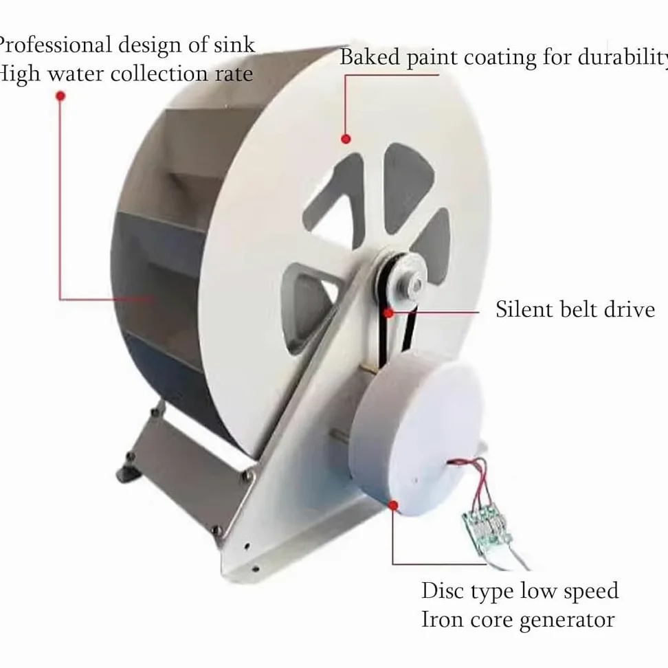 Generador de energía hidroeléctrica con rueda hidráulica, equipo de turbina hidráulica de baja velocidad, dispositivo de generación de energía para exteriores con transmisión por correa silenciosa