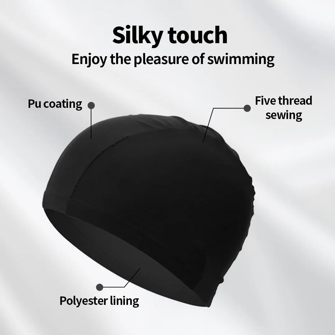 Gorro de Piscina de Tela Elástico para Hombre y Mujer