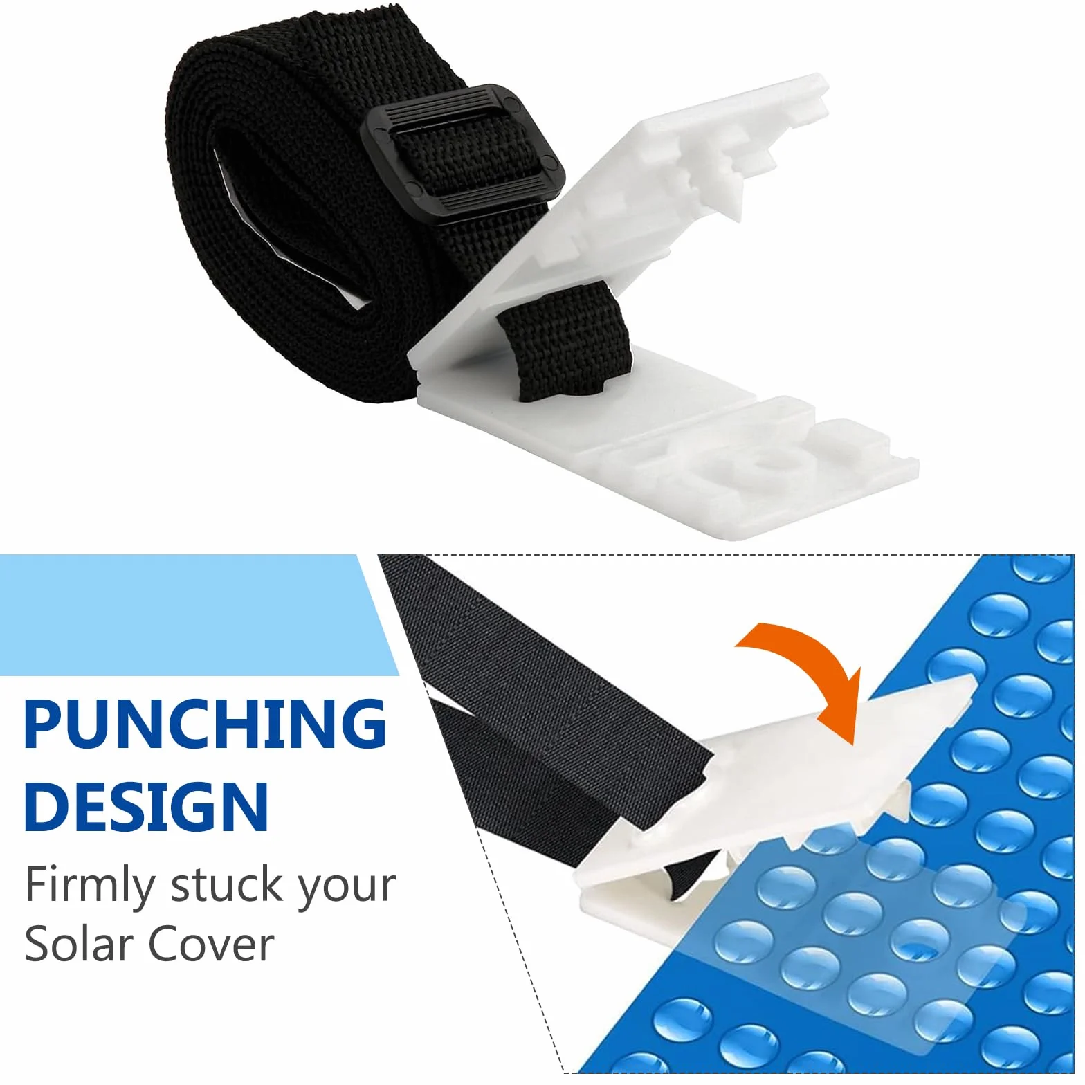 BORDEAG 12 Piezas Kit De Fijación De Cubierta Solar para Piscina, Enrolladores De Piscina para Película Solar, Enrolladores Cobertor De Piscina, Accesorios Fijos Universales para Piscinas Universales