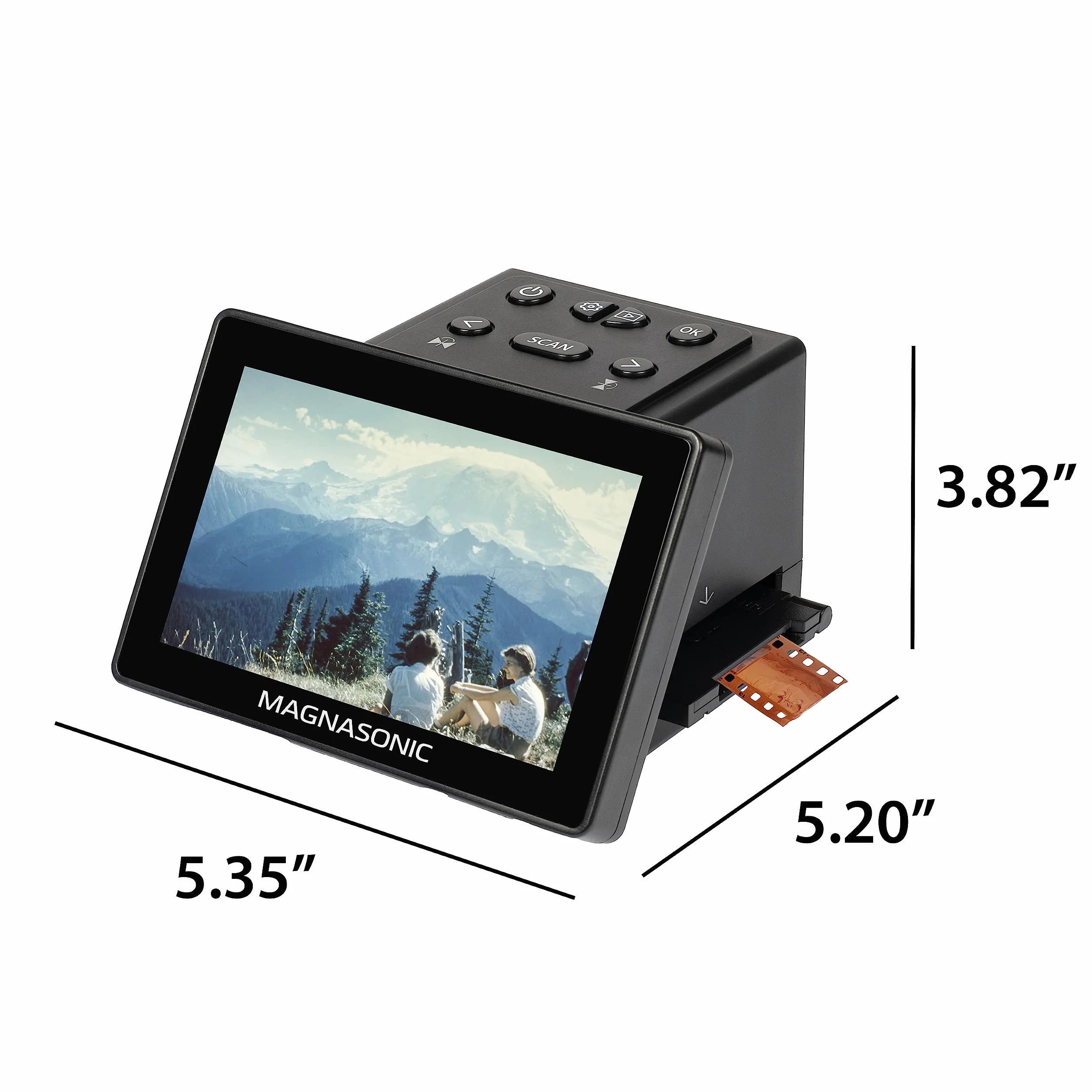 Magnasonic Escáner todo en uno 25 MP para películas 12,7 cm HDMI convierte 35 mm 126 110 Super 8 diapositivas 135 126 110 fotos digitales