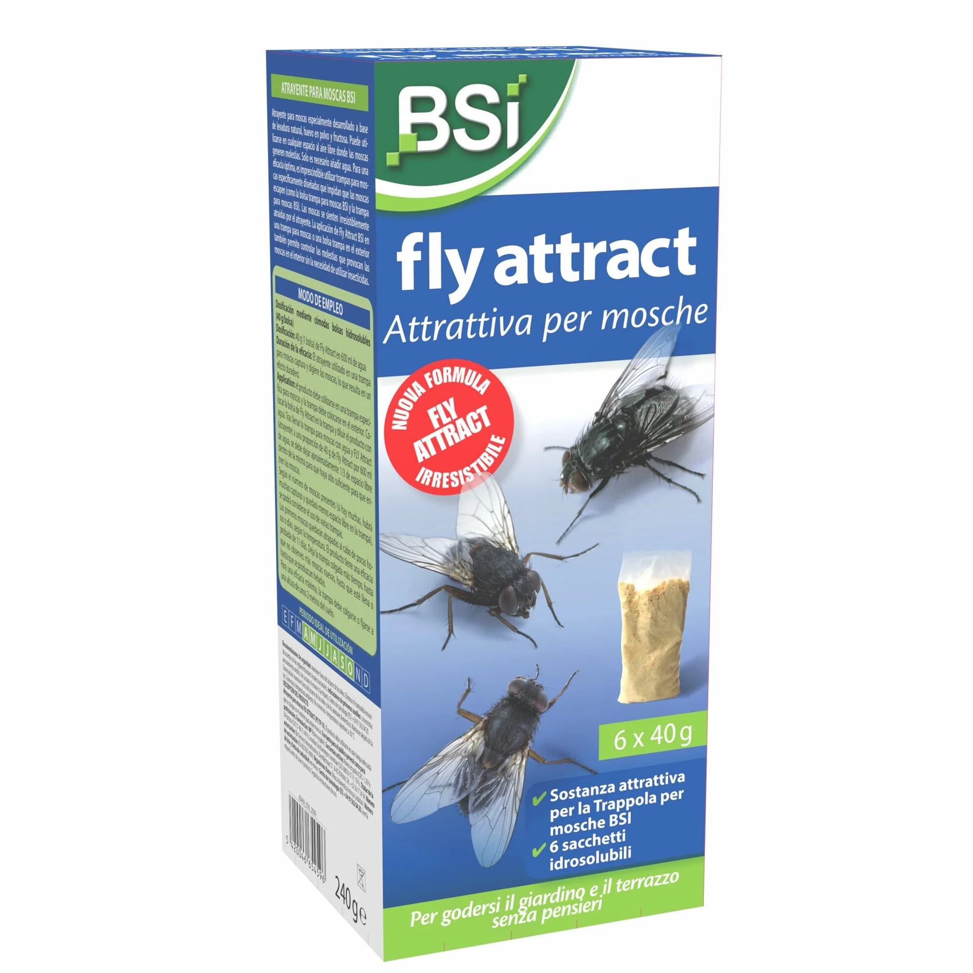 BSI - Fly Attract - Natural - 6 Recambios x 40g - Para Trampas para Insectos