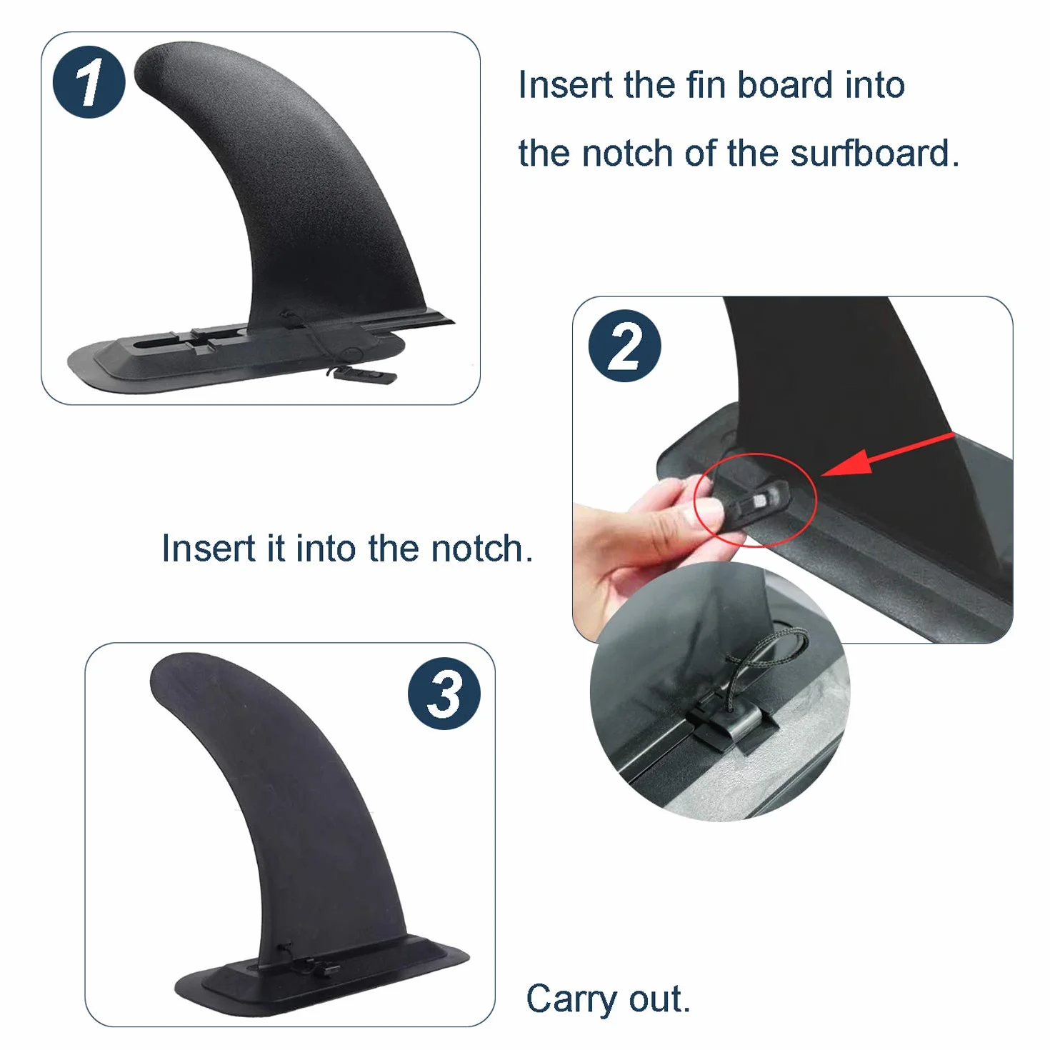 JEEZAO Aleta Central de Tabla de Surf Nylon Reforzada Caja Fuerte Accesorios para Paddle Board