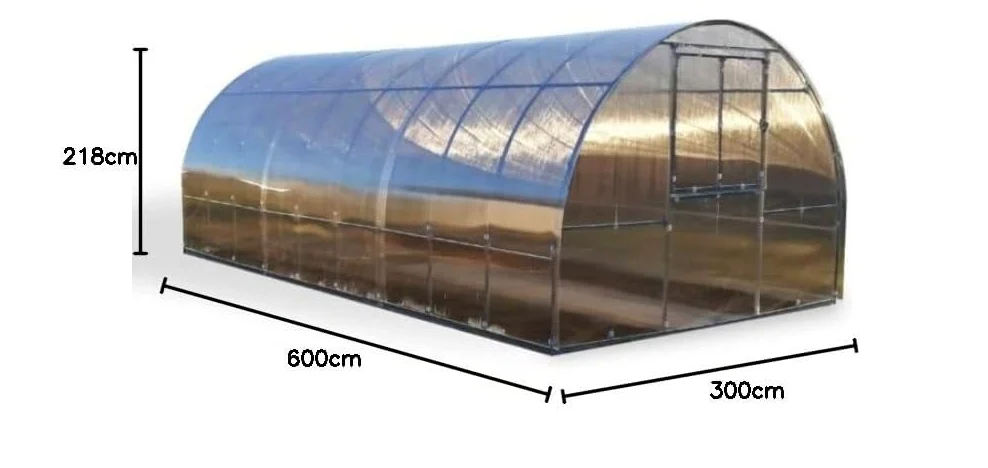 Invernadero KLASIKA Tube 3 x 6 m con cimientos y policarbonato de 6 mm