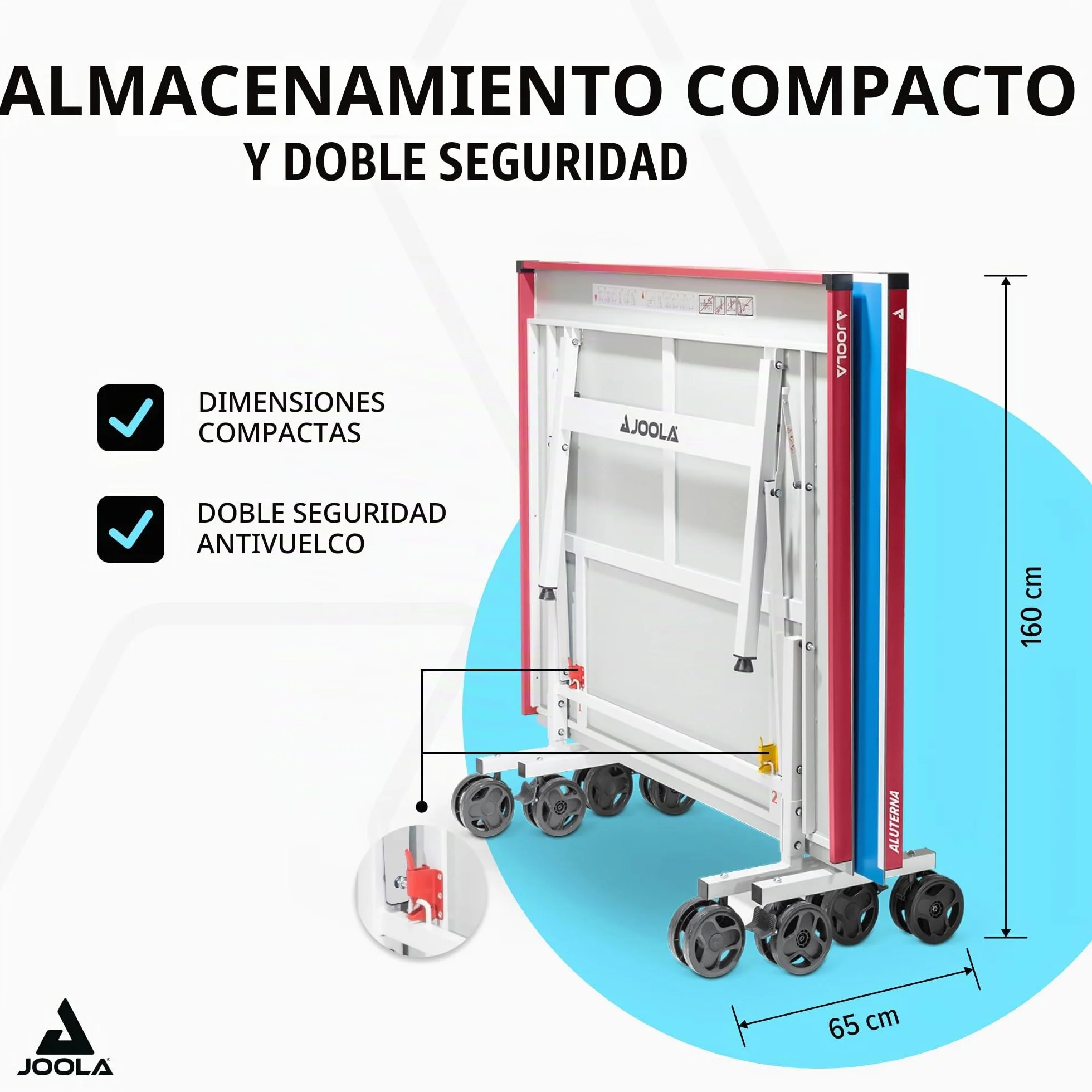 JOOLA Mesa de Ping Pong Exteriores Resistente Intemperie Aluminio Plástico 6mm Plegable Incluye Red