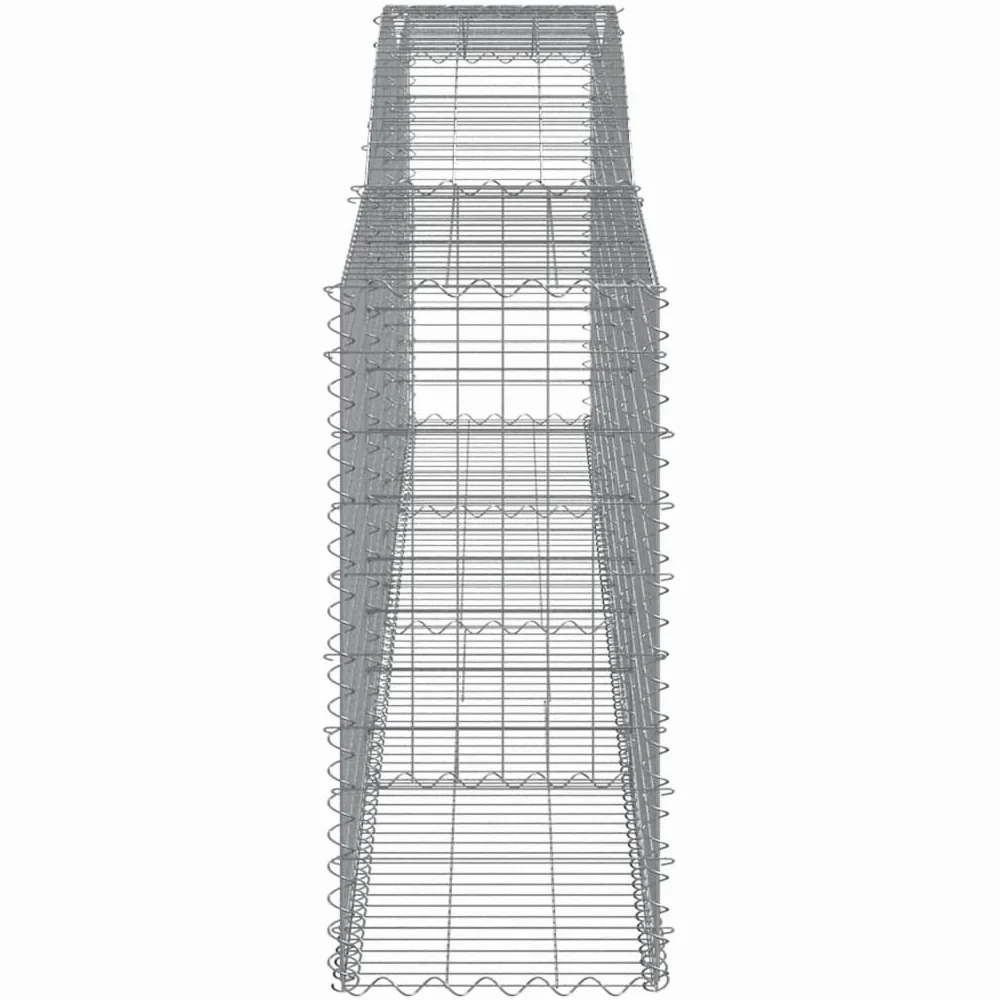 2 cestas para gaviones con arco alto, 400 x 50 x 100/120 cm, hierro galvanizado para barreras de jardín y protección de la privacidad, aislamiento acústico y decoración de alambre resistente