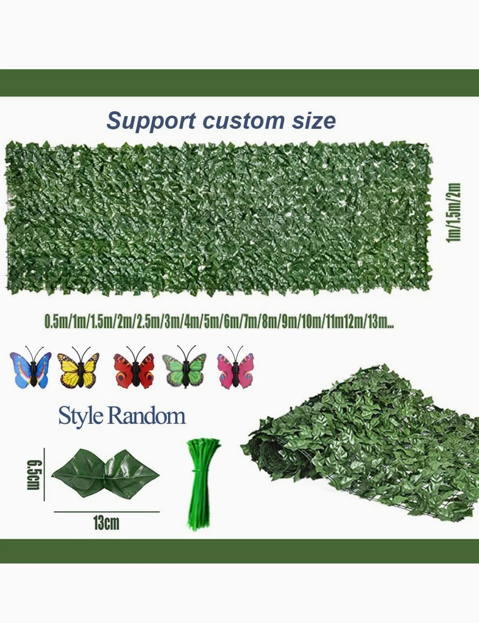 Seto Artificial Hiedra Artificial Ocultacion Jardin,Vallas para Jardin,Valla De Plástico Anti-Fading, Seto Artificial 0.5 1 1.5 2 Metros(Size:2x6m/6.56x19.69ft)