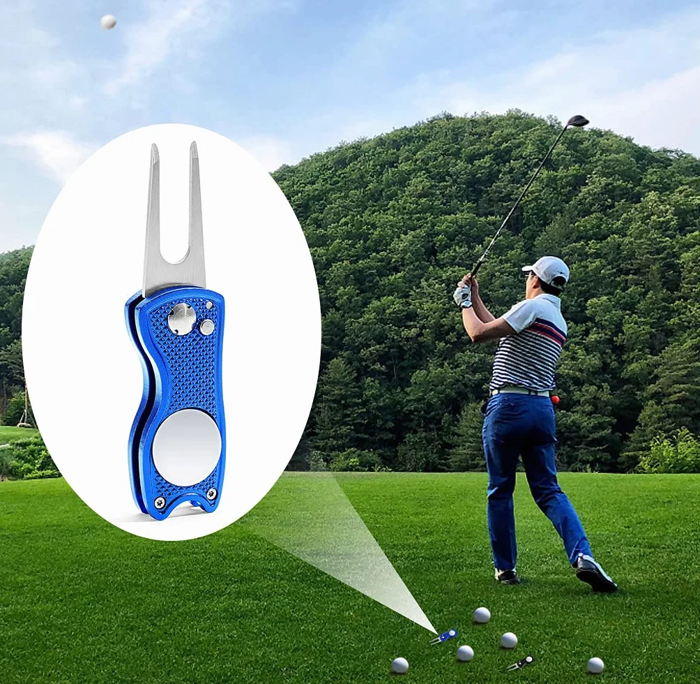 Pitch Fork Golf Arreglapiques Herramienta de reparación Resistente Estable Accesorio para Golf