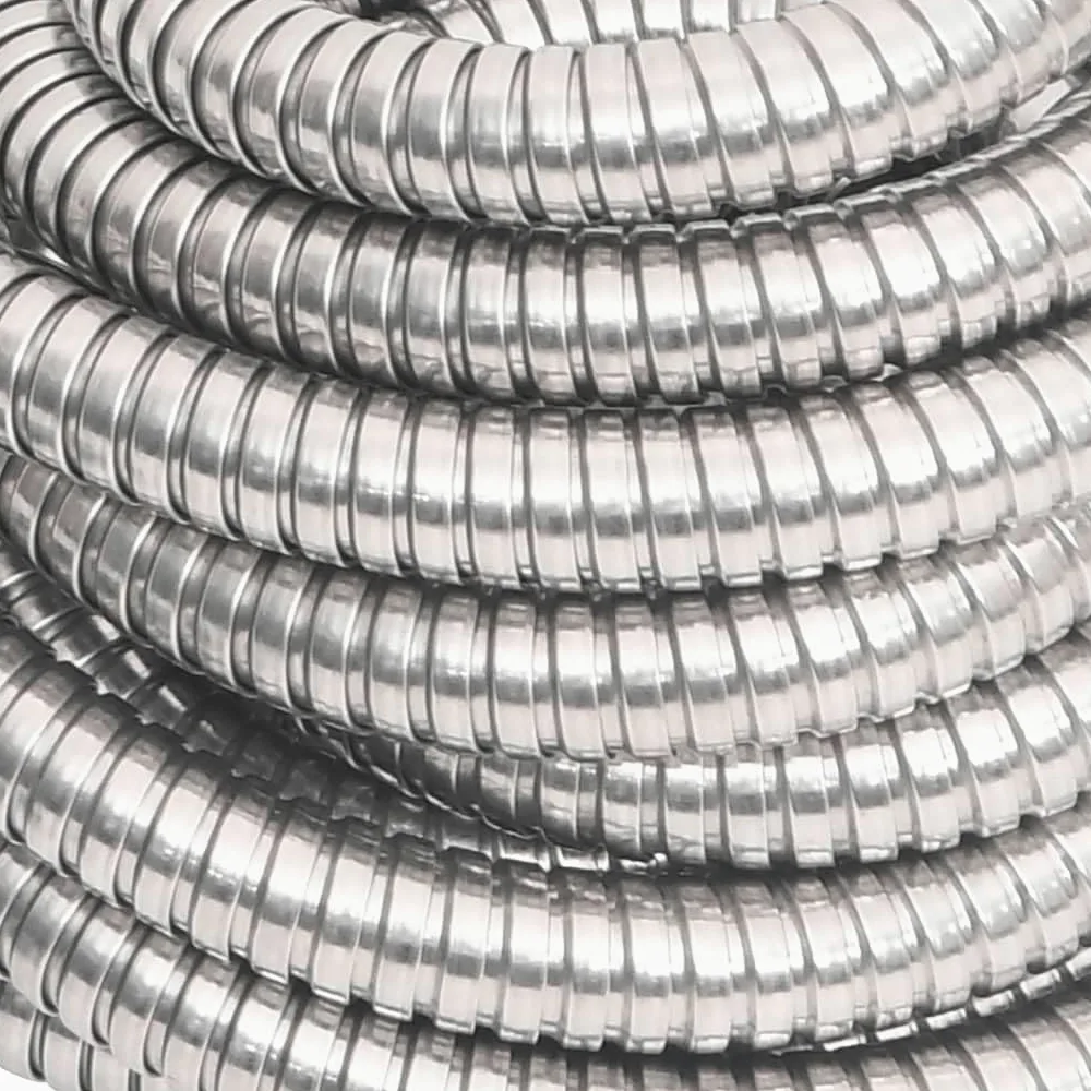 vidaXL Manguera jardín y pulverizador Acero Inoxidable Plata 14mm 30 m