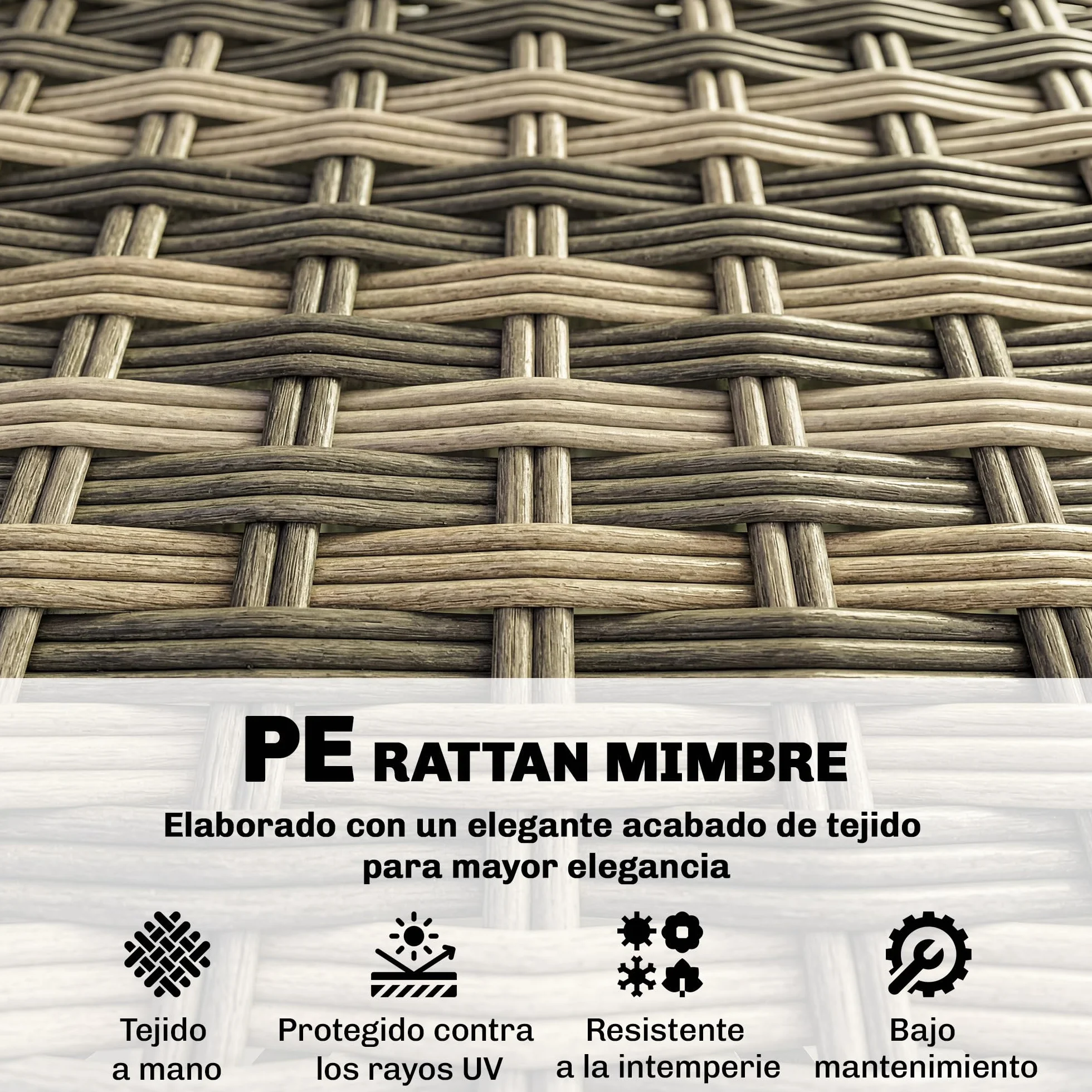 Outsunny Conjunto de Jardín de Ratán de 5 Piezas, Conjunto Terraza Resistente, Muebles Jardín Exterior Incluye Cojines, 2 Sillones de Esquina, Sillón sin Brazos, Reposapiés y Mesa Centro, Gris Oscuro