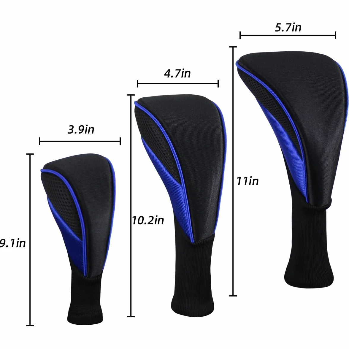 Scott Edward 3 Capuchas de Palo de Golf para Driver Fairway Woods Hybrids con Malla de Cuello Largo