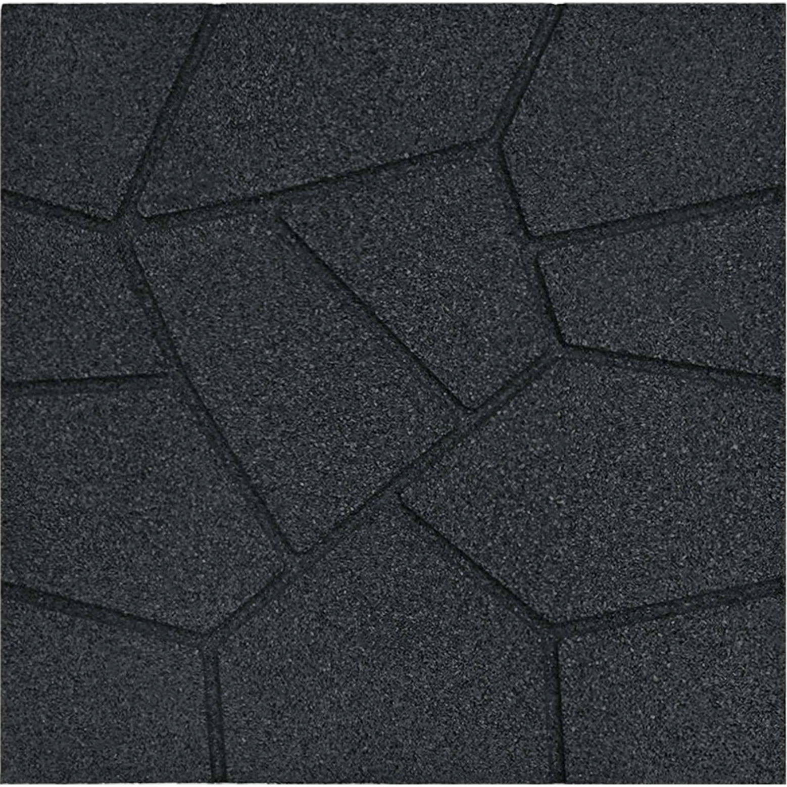 6 piedras de goma negra de 40,5 x 40,5 x 2 cm cuadradas con superficie antideslizante para senderos de jardín, borde de arriates, terrazas y exteriores