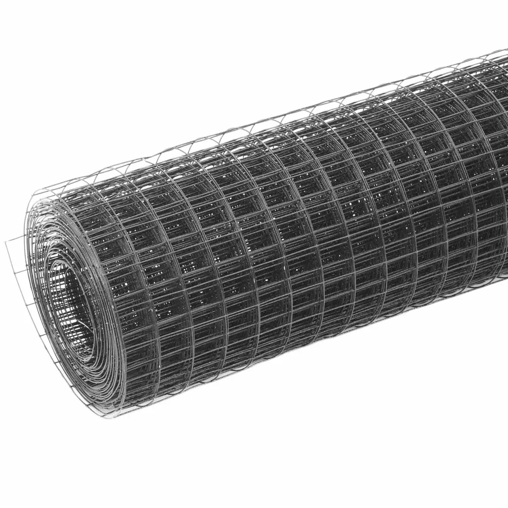 Alambrada de gallinero Acero Revestimiento PVC Gris 25x1 m, Valla Jardin, Malla Metalica, Vallas Metalicas, Vallas De Obra, Rejilla Metalica, Alambre De Espino - 143643