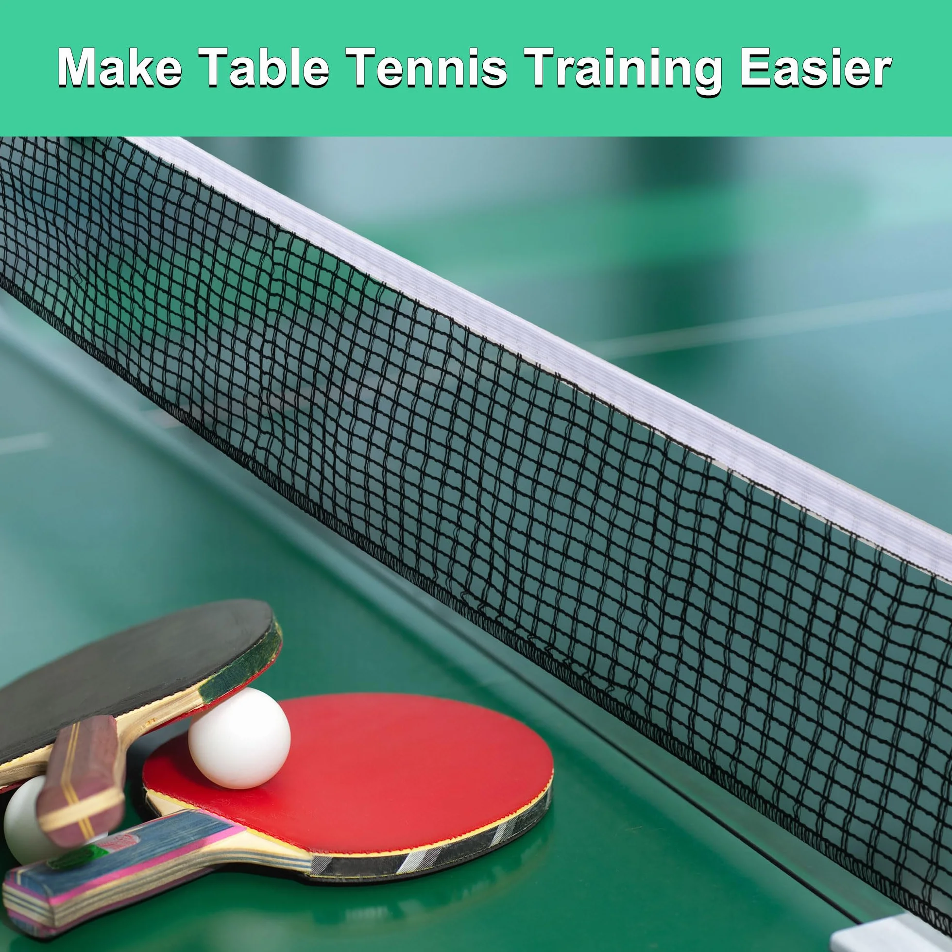 Red de Tenis de Mesa de Nailon, 1,75 m, Negro