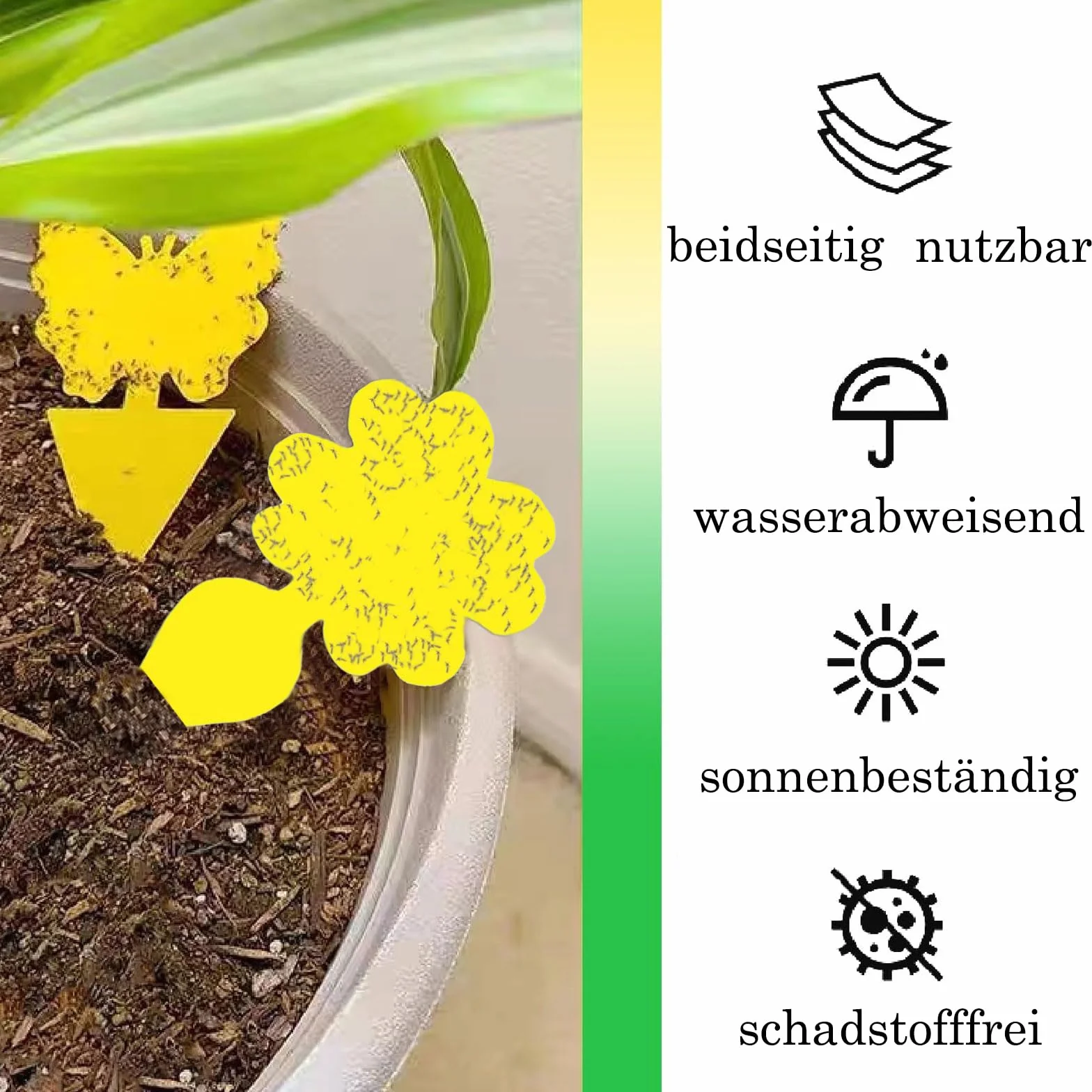 Trampas Adhesivas para Plantas 26 Unidades, Atrapa Moscas de Doble Cara para Interior y Exterior, Potente Control de Plagas No Tóxico para Mosquitos, Moscas de la Fruta y Pulgones