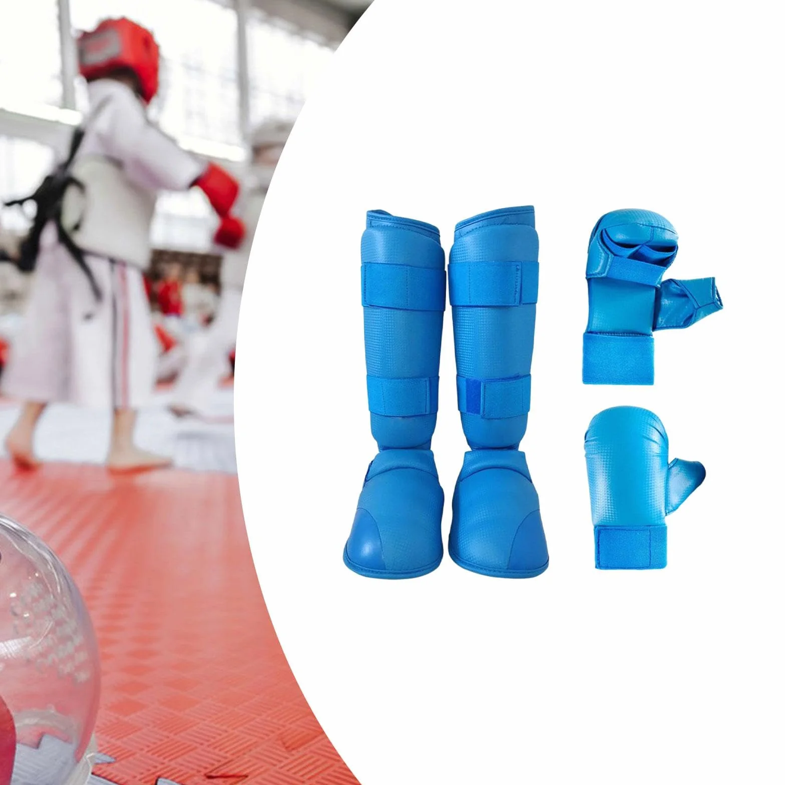 Perfeclan Guantes de Boxeo, Espinilleras, Equipo de Entrenamiento de Karate Taekwondo MMA