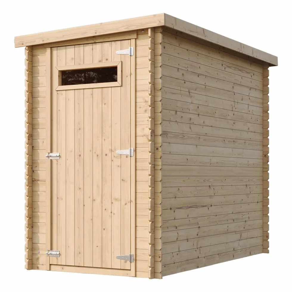 Casa de Almacenamiento jardín 144x239x198 cm/2.63m2 - Cobertizo de Madera pequeño - Techo, Ventana- TIMBELA M306A+M306G - con Suelo TRATADO