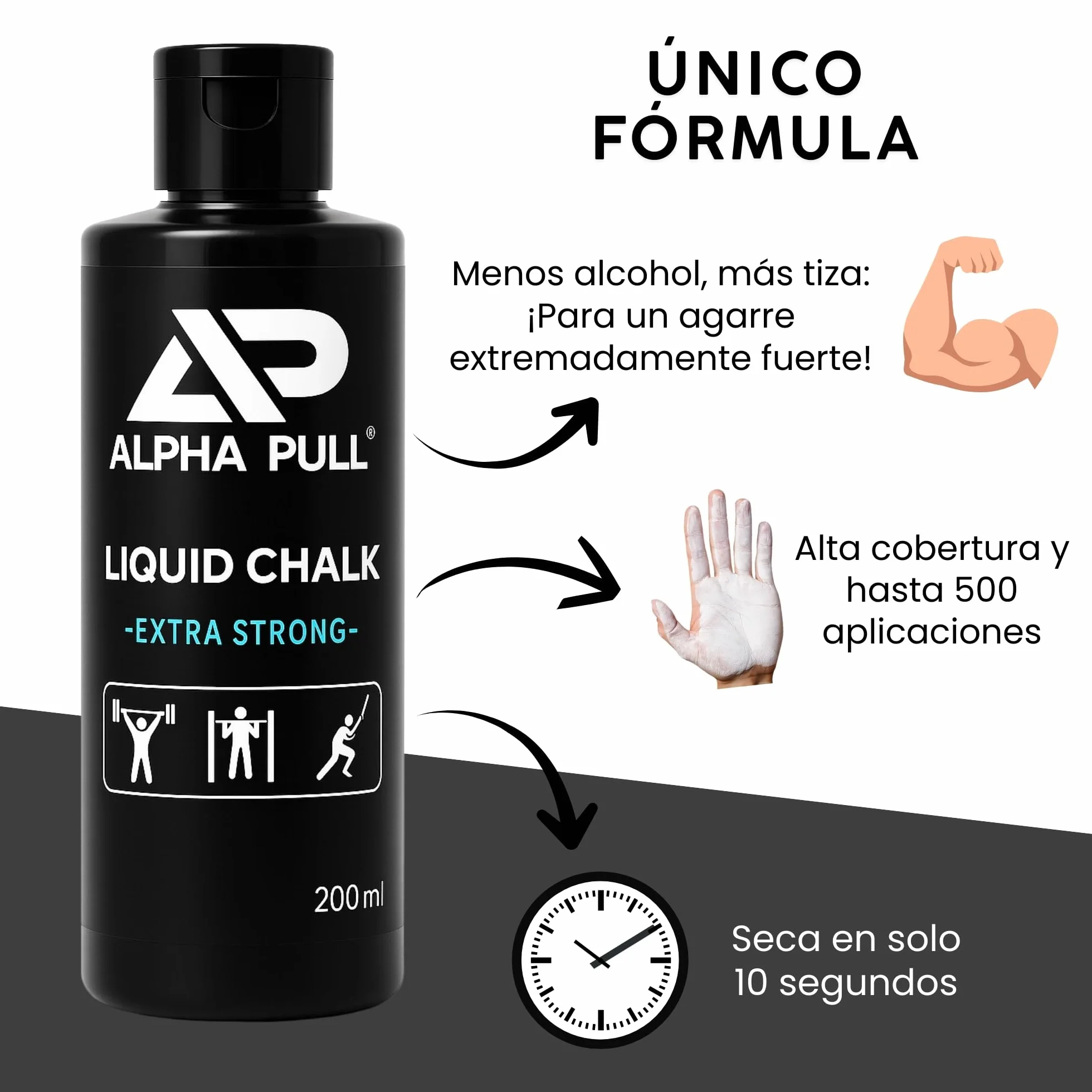 Magnesio Líquido Tiza Líquida Escalada Calistenia Gym Halterofilia Padel Manos