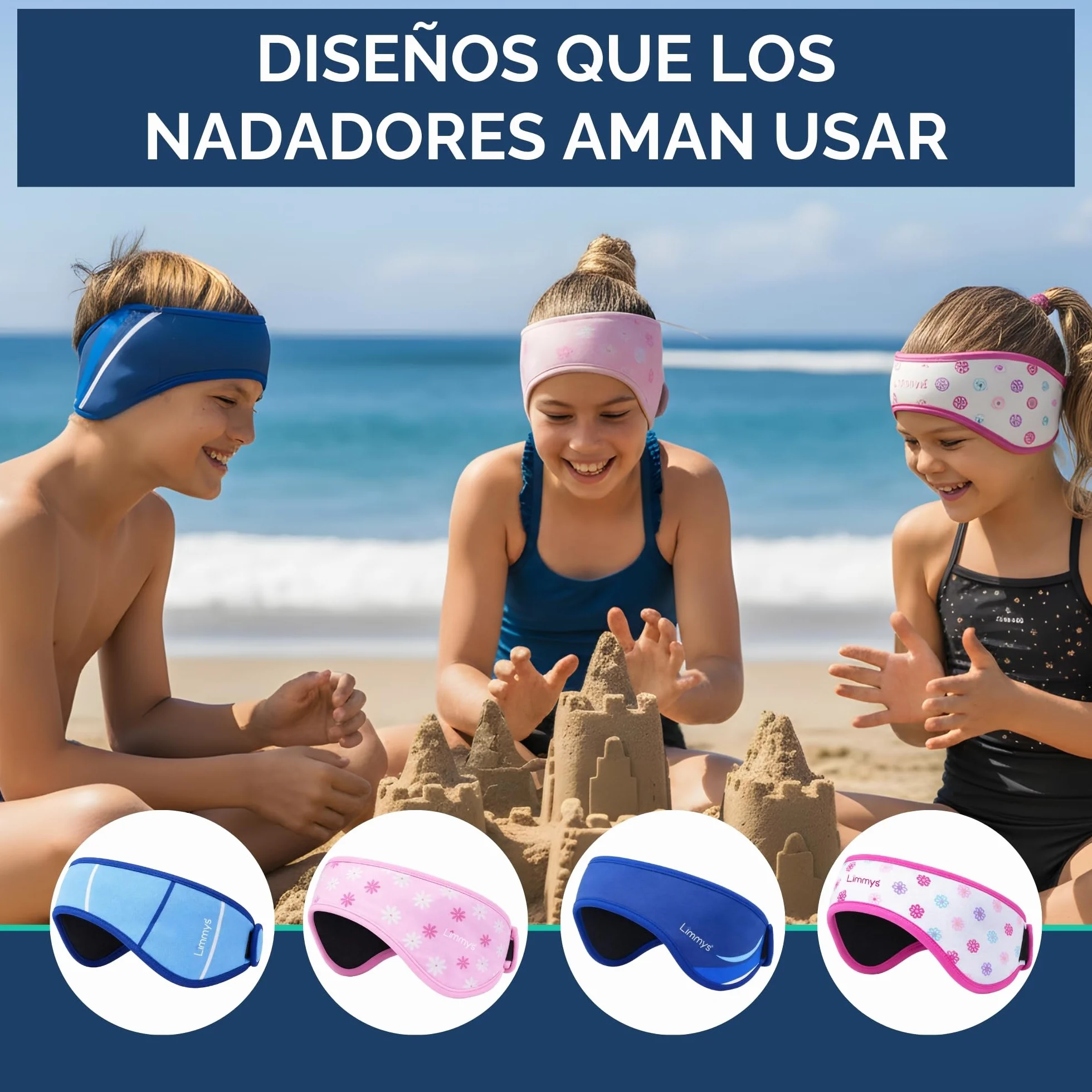 Limmys Banda de Natación para Niños y Adultos - Neopreno Elástico Reforzado, Sin Látex, Antideslizante