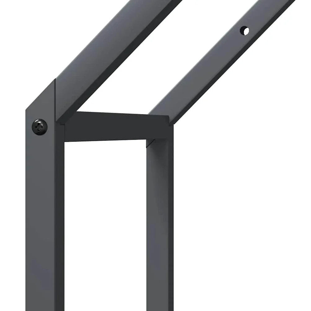 Estantería para leña antracita de acero laminado en frío, 40 x 25 x 90 cm, con 100 kg de capacidad de carga, soporte para leña para interior y exterior, almacenamiento de leña y leña en el
