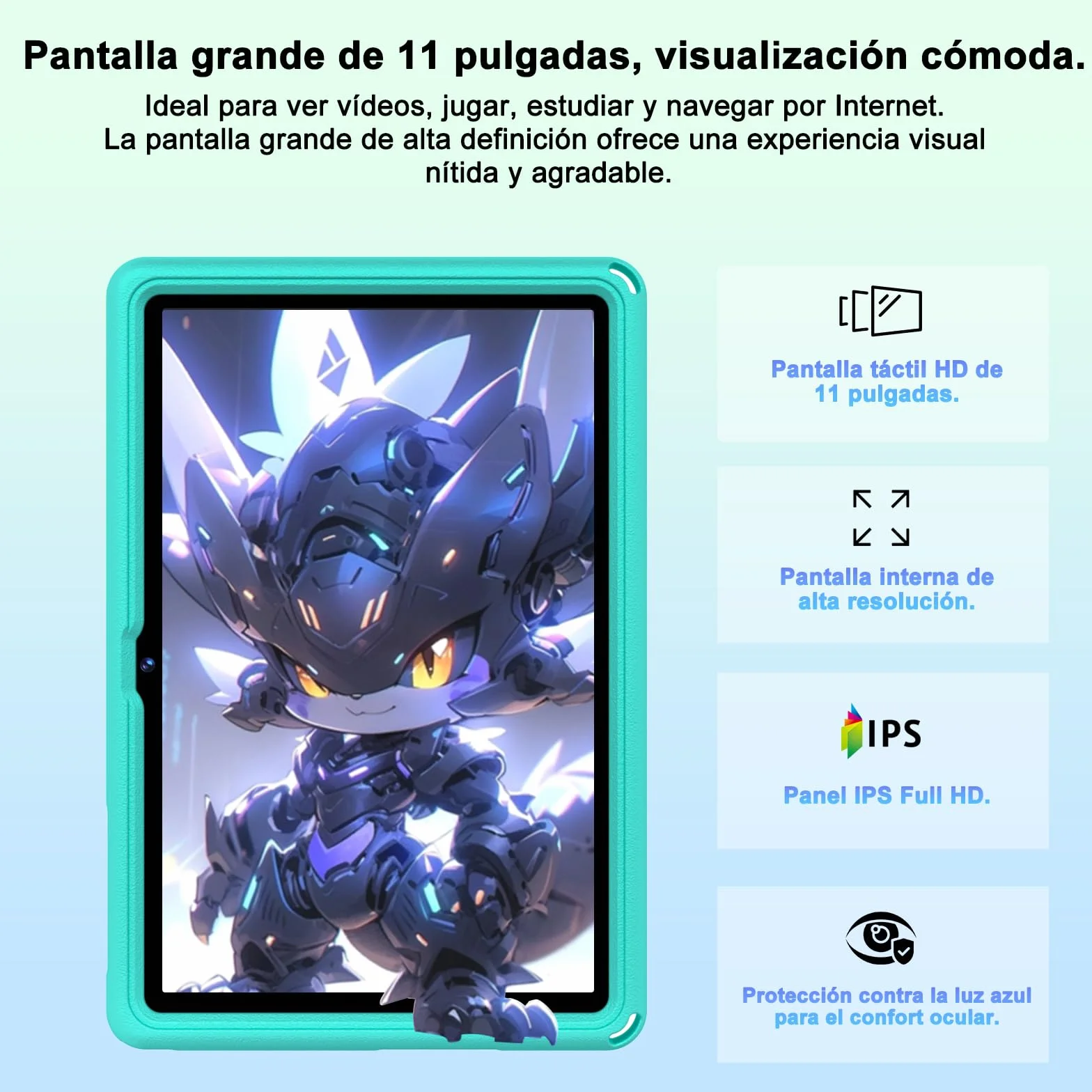 Tablet Android 15 11 Pulgadas Octa-Core 24GB+256GB/2TB 8000 mAh Cuerpo Metálico Verde