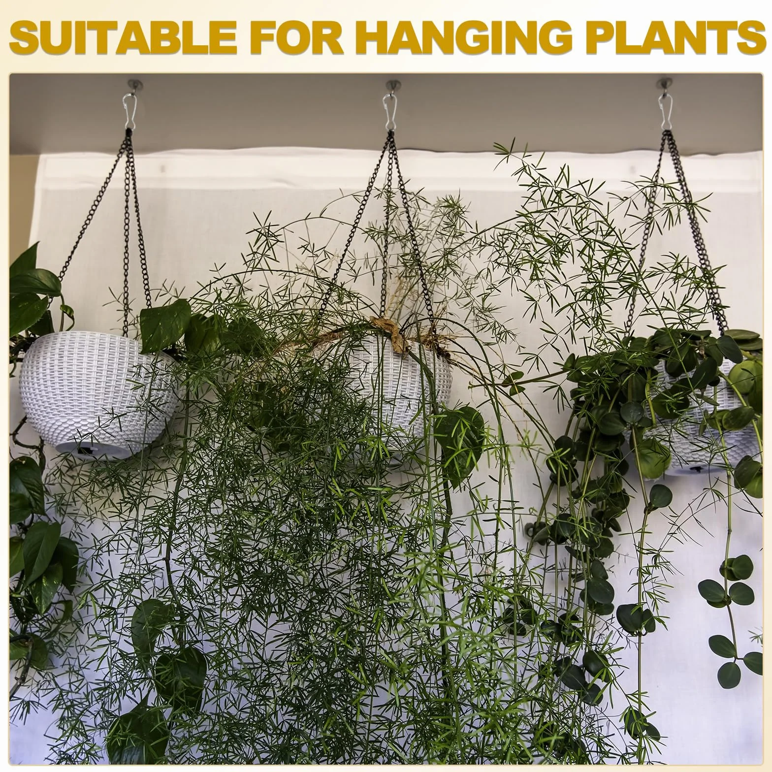 PATIKIL 4 Piezas De Cadenas Colgantes Con Ganchos 50cm Soporte Para Plantas Comederos De Aves Macetas Faroles Campanas De Viento Pizarras Y Decoraciones Plateado