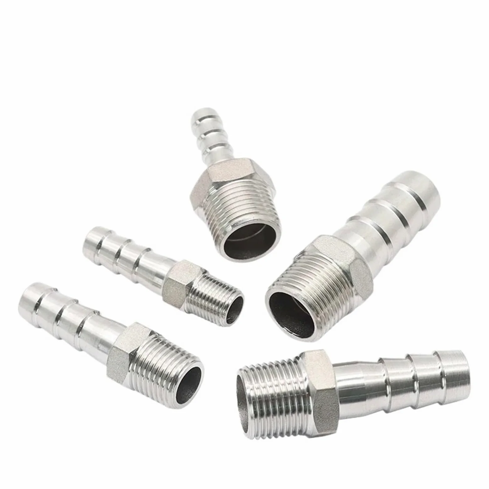 Adaptador Manguera Ducha Conector de lengüeta for Manguera Acero Inoxidable 304, 1/8 ", 1/4", 3/8, 1/2", Conector Cola Acoplamiento Pagoda for con Rosca Macho BSP | 32mm,1-1I4