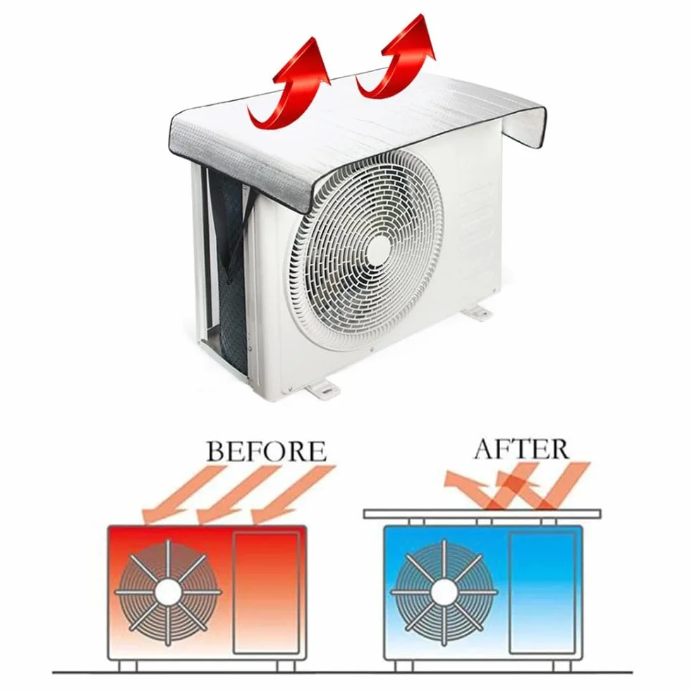 Funda para Aire Acondicionado,Cubierta Exterior de Unidades Exteriores,Cubierta de Aire Acondicionado Impermeable Anti-Polvo Protector Solar Nieve,Cubiertas de Aires para Exteriores,95 * 46cm