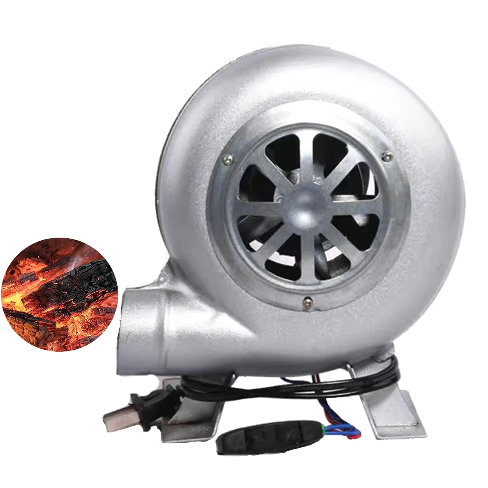 Soplador De Aire Eléctrico Centrífugo - Turbina Soplador De Castillos Hinchables, Parrilla del Encendedor del Carbón De La Fan, Excitador De Llama De Arranque De Fuego De Parrilla(60W)