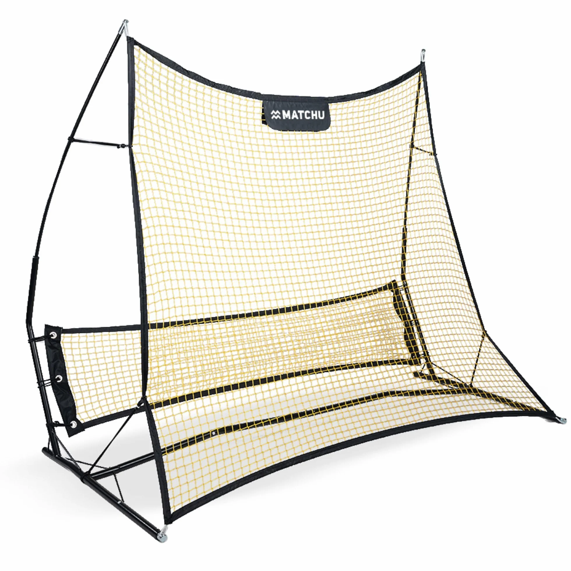 MATCHU 2-en-1 Fútbol Rebounder Kickback 183 x 130 cm Negro Amarillo