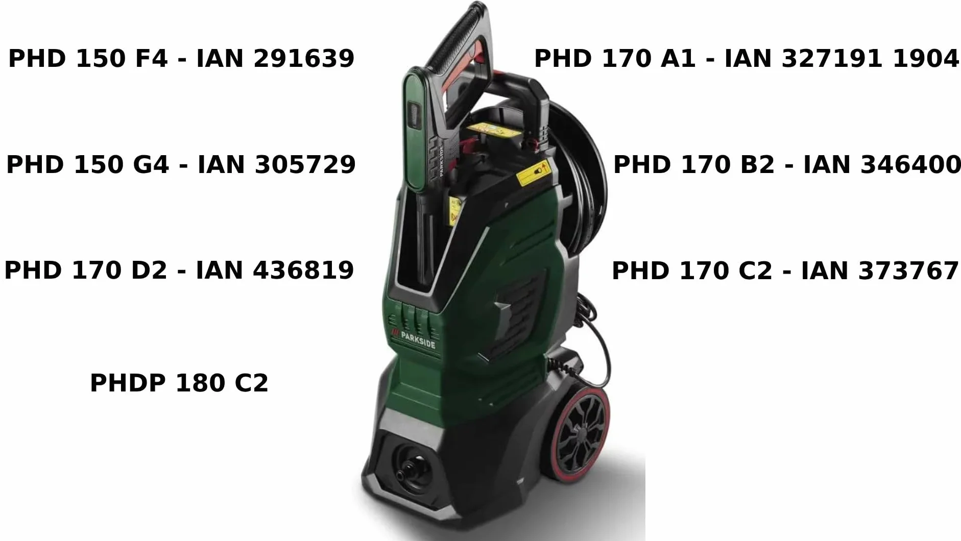 Flexible de 10m Limpiador de Alta Presión Parkside PHD 150 F4/G4 – PHD 170 A1/B2/C2/D2 – PHDP 180 C2 Cambio de Manguera