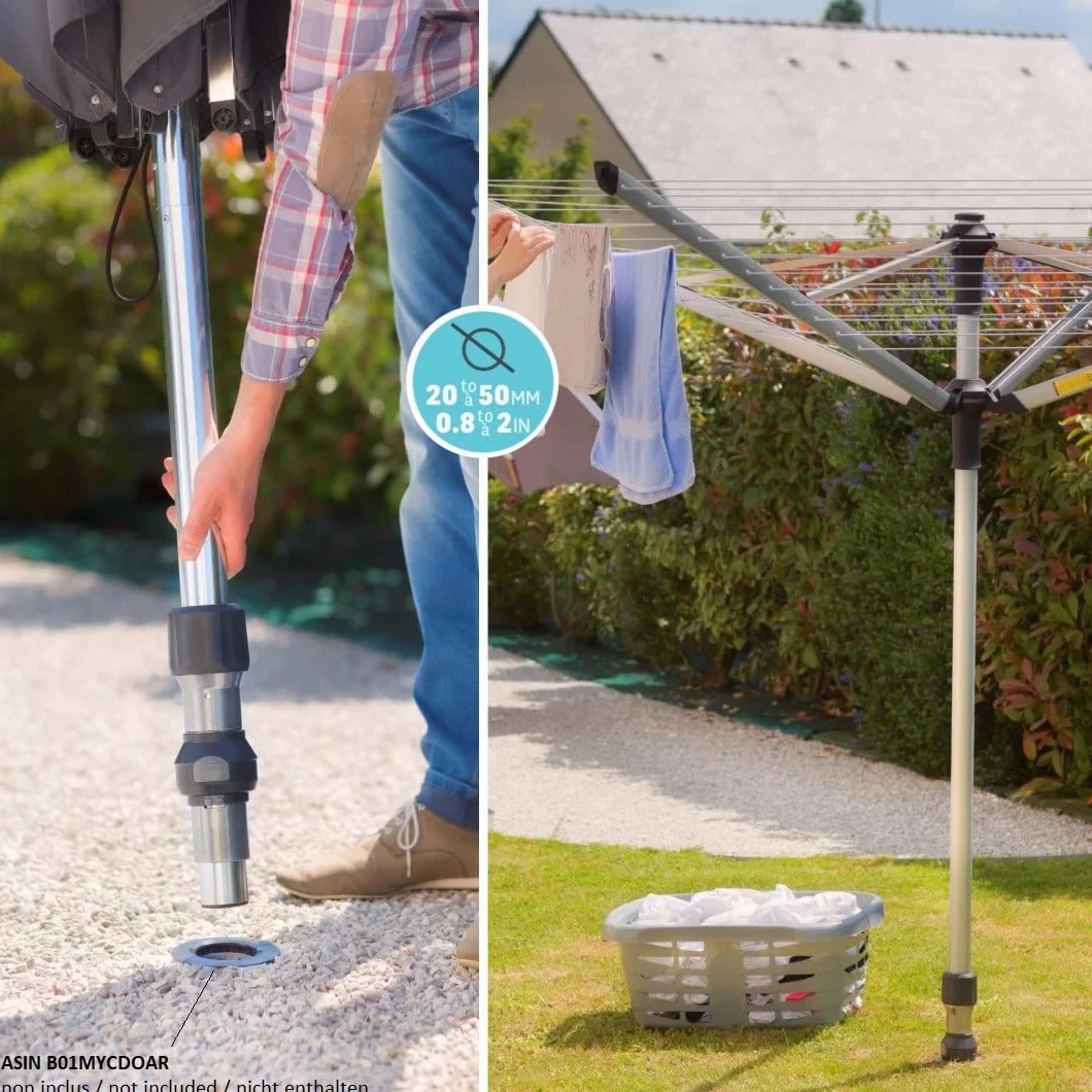 GARD & ROCK - PIE DE SOMBRILLA Recta, en Aluminio - Multi-Aplicaciones, para enganchar en Las Bases de Anclaje - Quick Fixation System - ¡Monte, MUEVA SU Equipo SEGUN Sus Deseos!