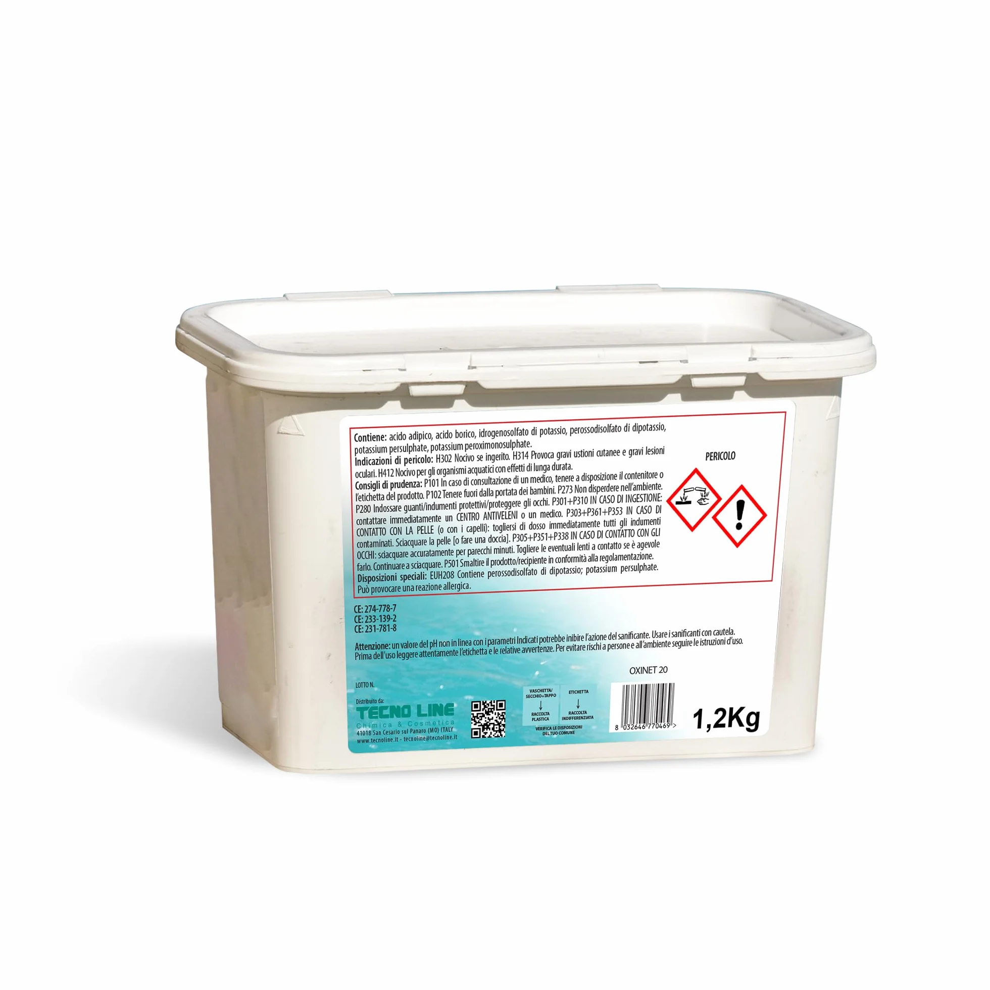 Metacril - Oxígeno activo OxiNet 20 – Pastillas de 20 g – Paquete de 1,2 kg + dosificador flotante con termómetro