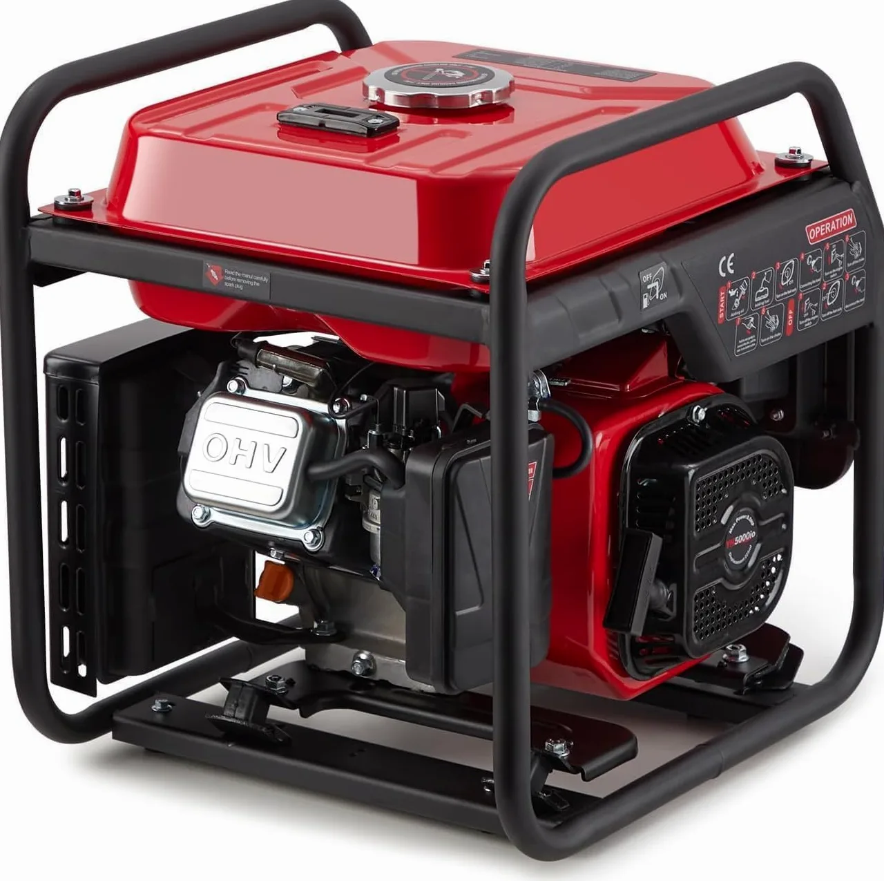 Generador de 4000 W de frecuencia variable, generador de gasolina, extremadamente silencioso, USB, enchufe impermeable, portátil, adecuado para exteriores, camping, autocaravana, emergencia